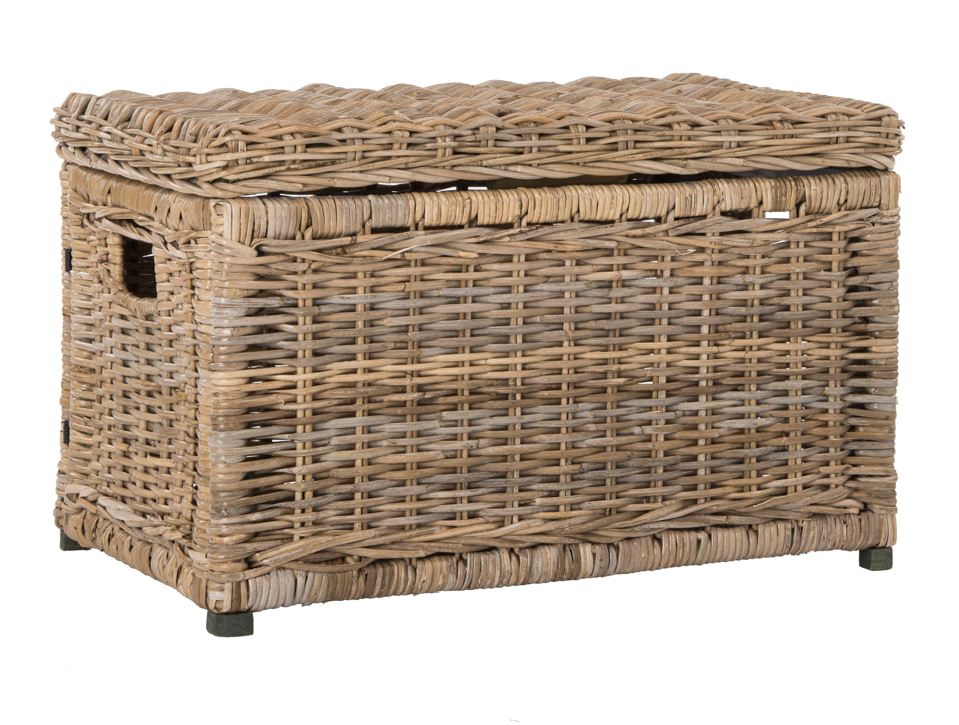 happimess Elijah 30" Wicker Storage Trunk, Brown, large