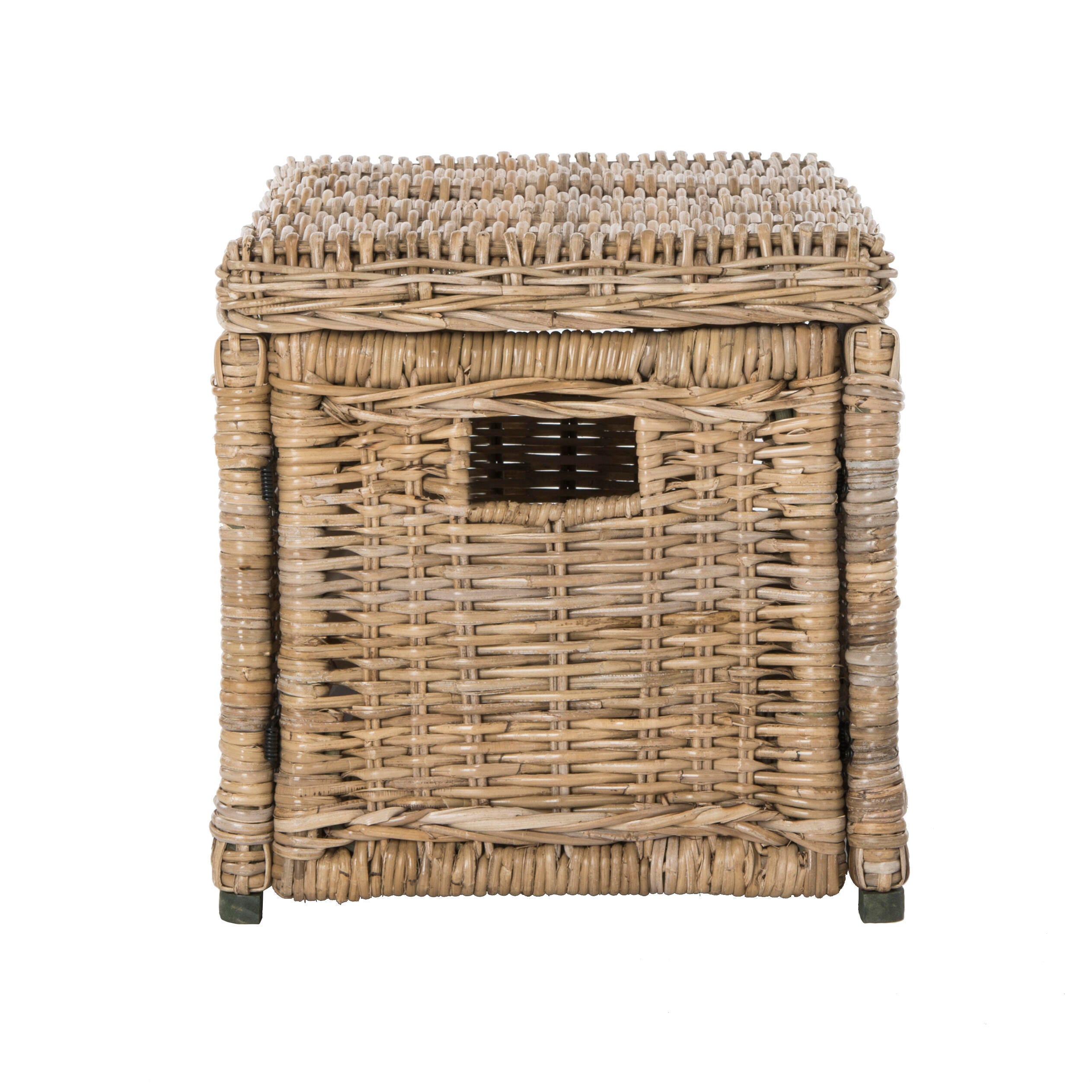 happimess Elijah 30" Wicker Storage Trunk, Brown, large