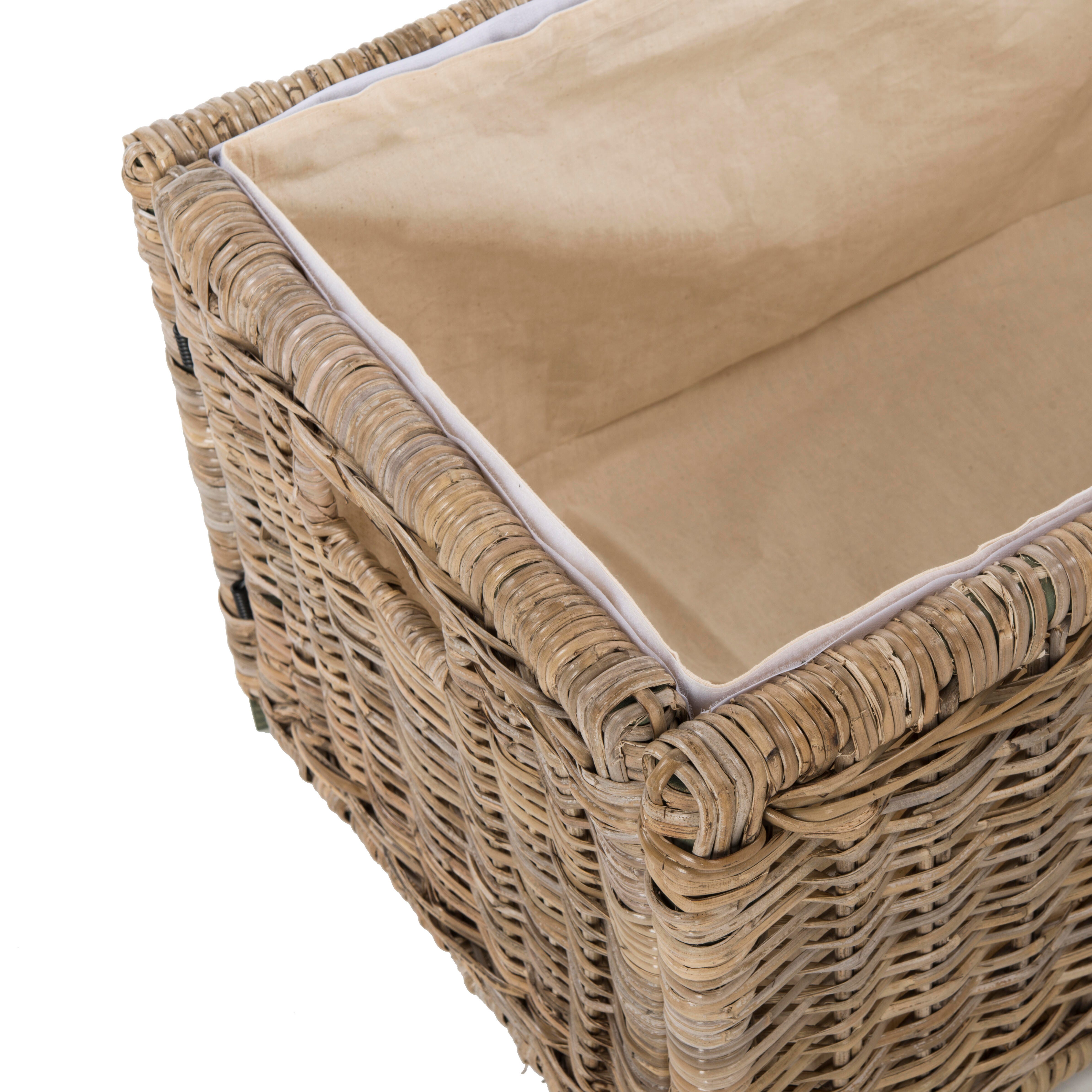 happimess Elijah 30" Wicker Storage Trunk, Brown, large