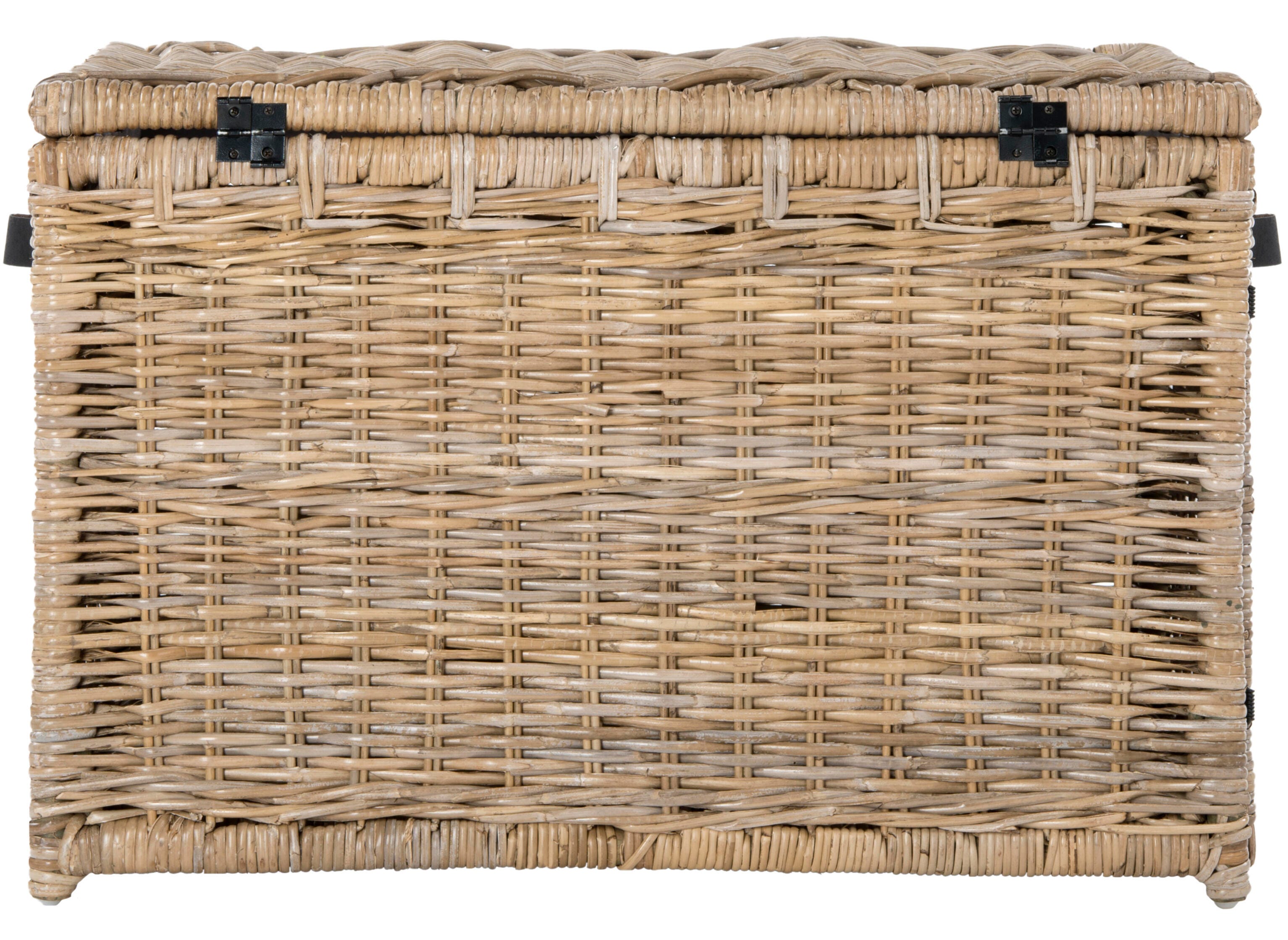 happimess Michael 35" Wicker Storage Trunk, Brown, large