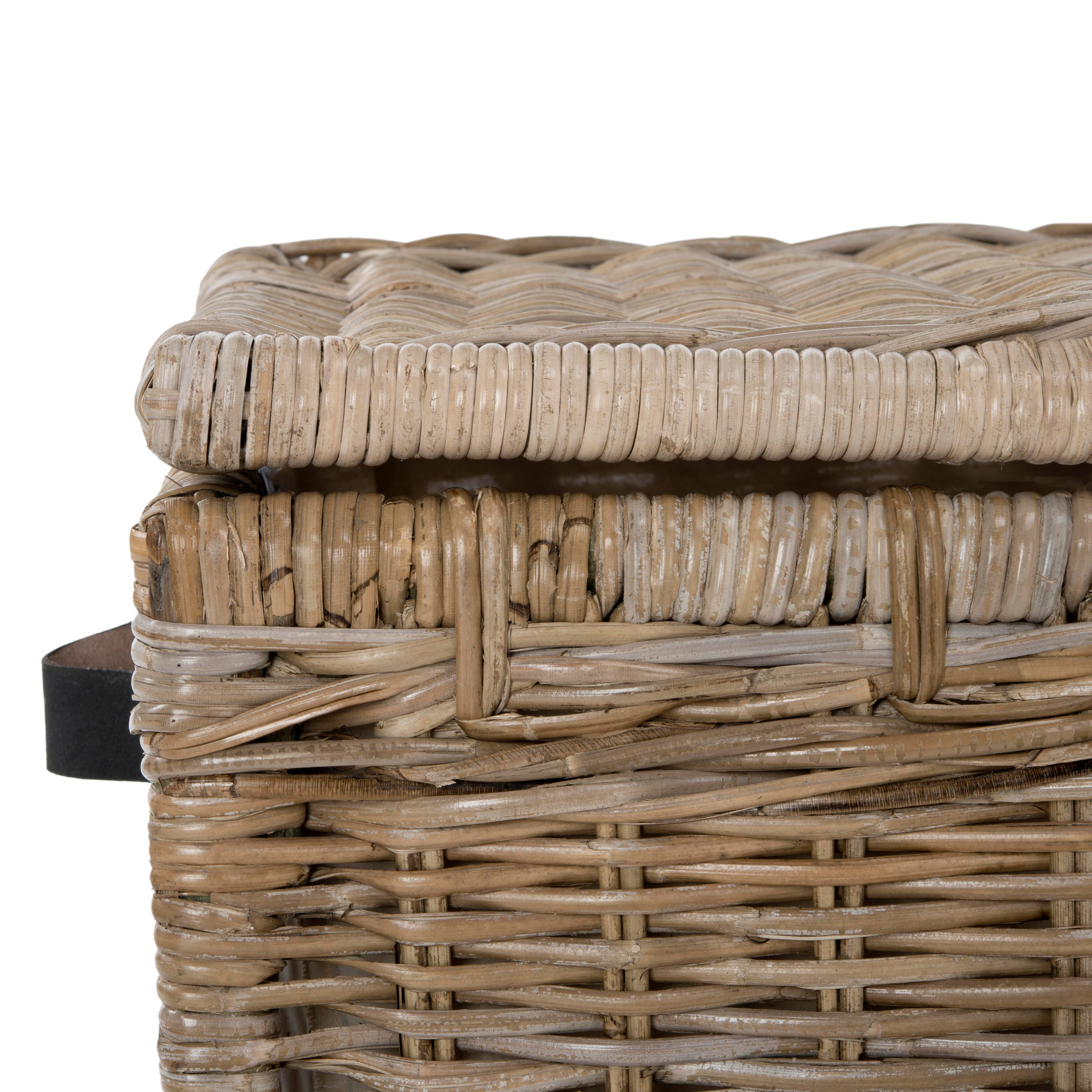 happimess Michael 35" Wicker Storage Trunk, Brown, large