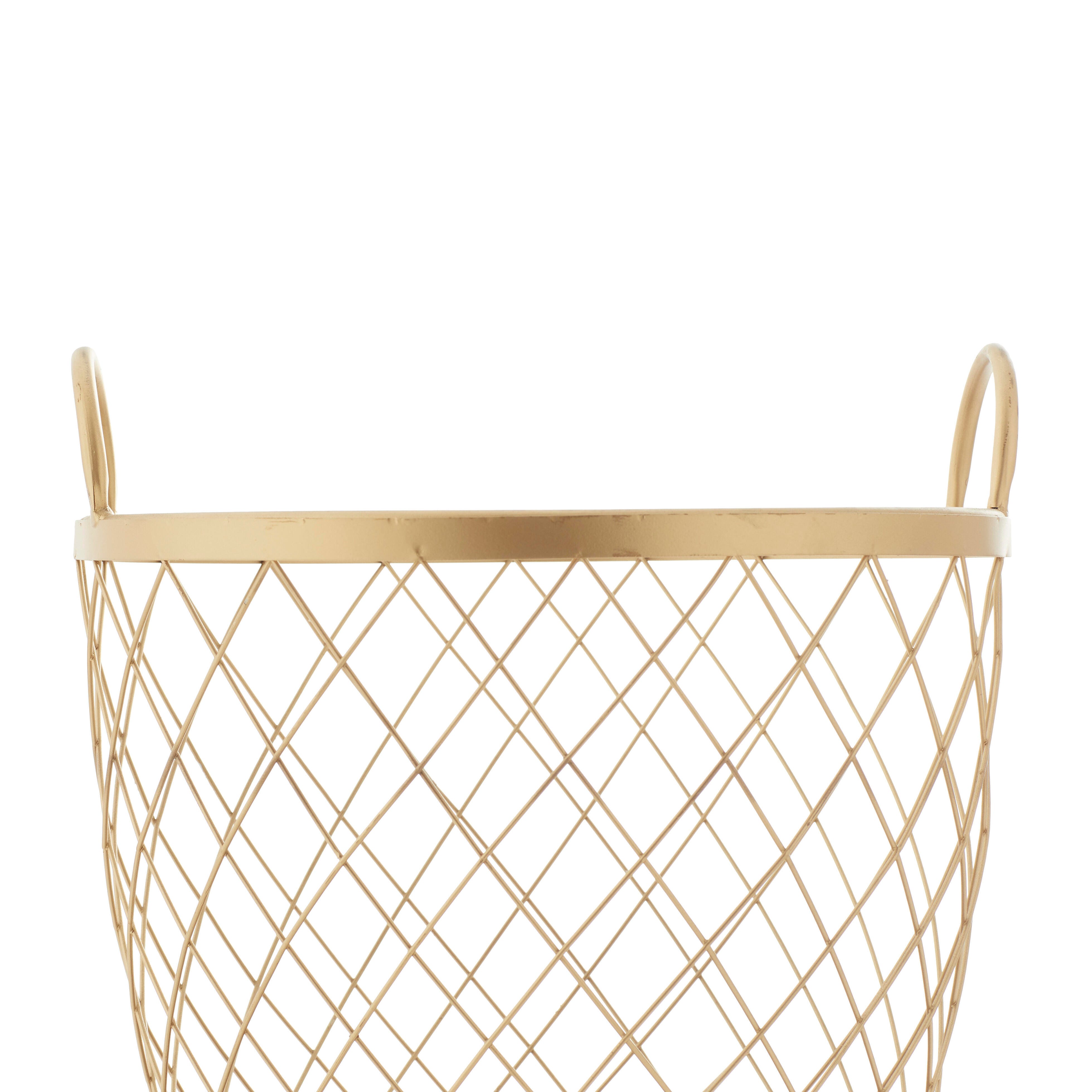 Bayberry Lane Modern Metallic Rolling Basket, 21"H, 15"H (Set of 2), , large