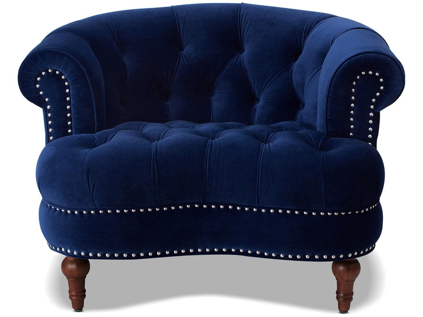 Jennifer Taylor Home La Rosa Tufted Accent Chair, Navy Blue, large