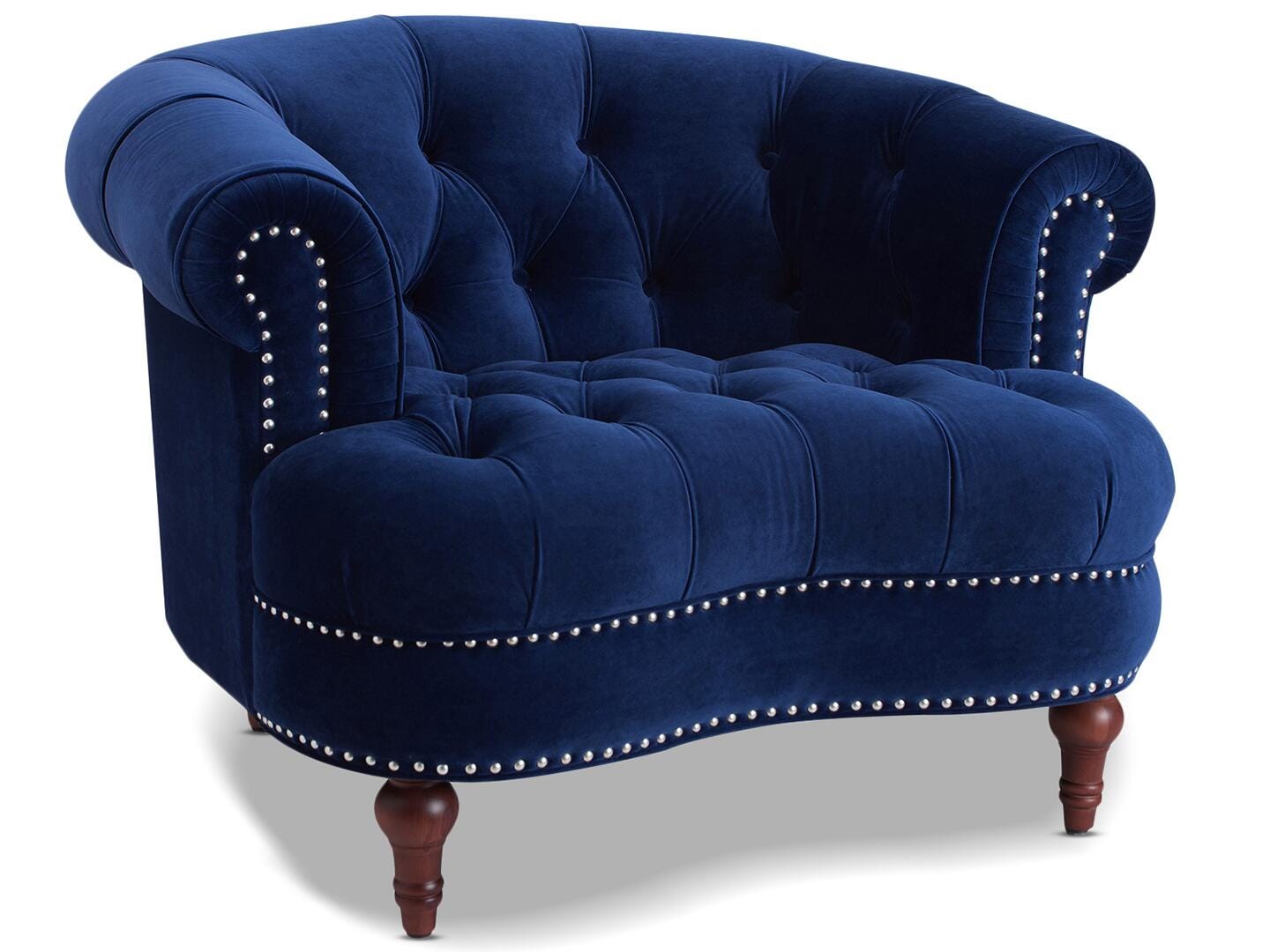 Jennifer Taylor Home La Rosa Tufted Accent Chair, Navy Blue, large