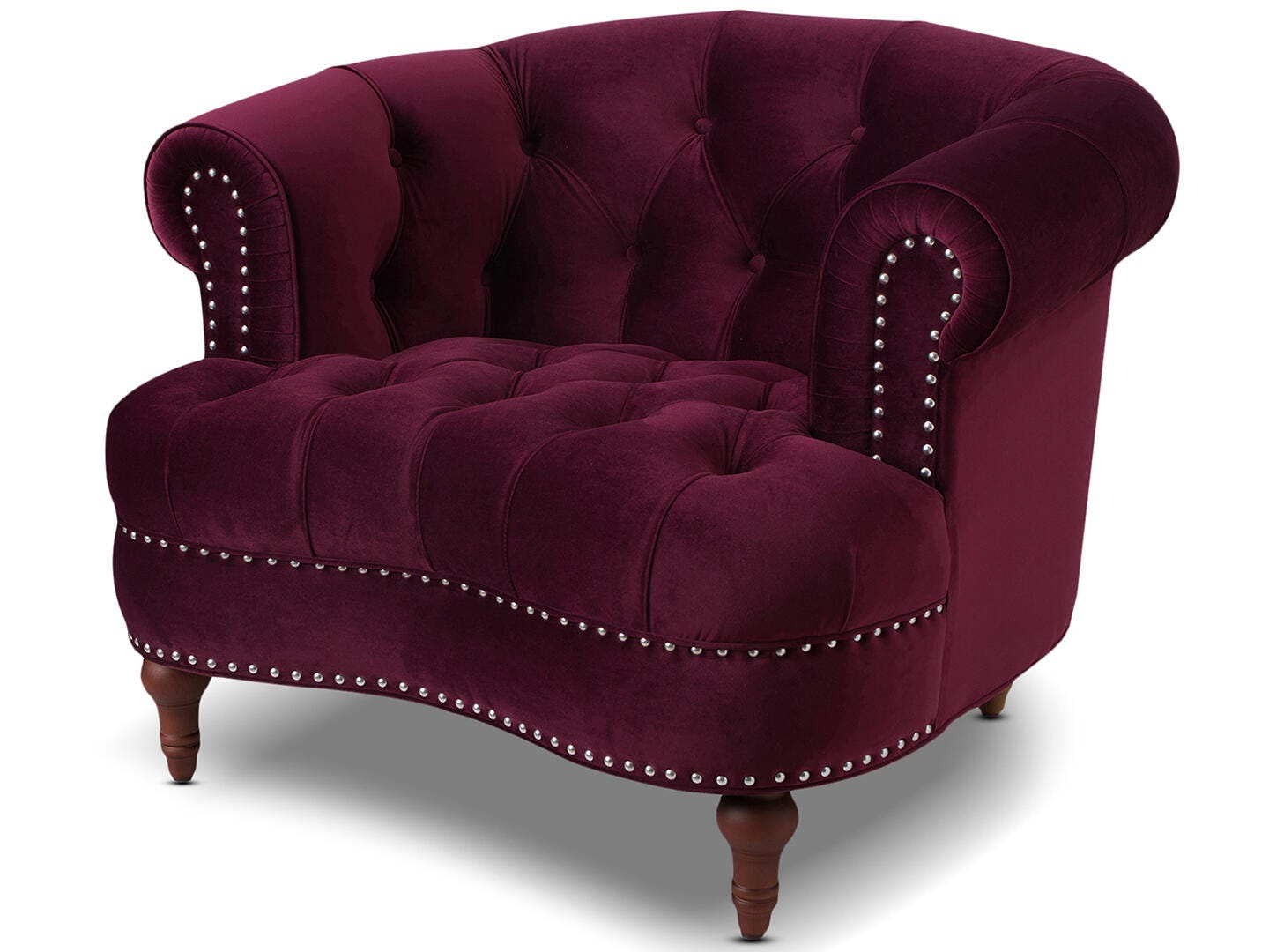 Jennifer Taylor Home La Rosa Tufted Accent Chair, Burgundy, large