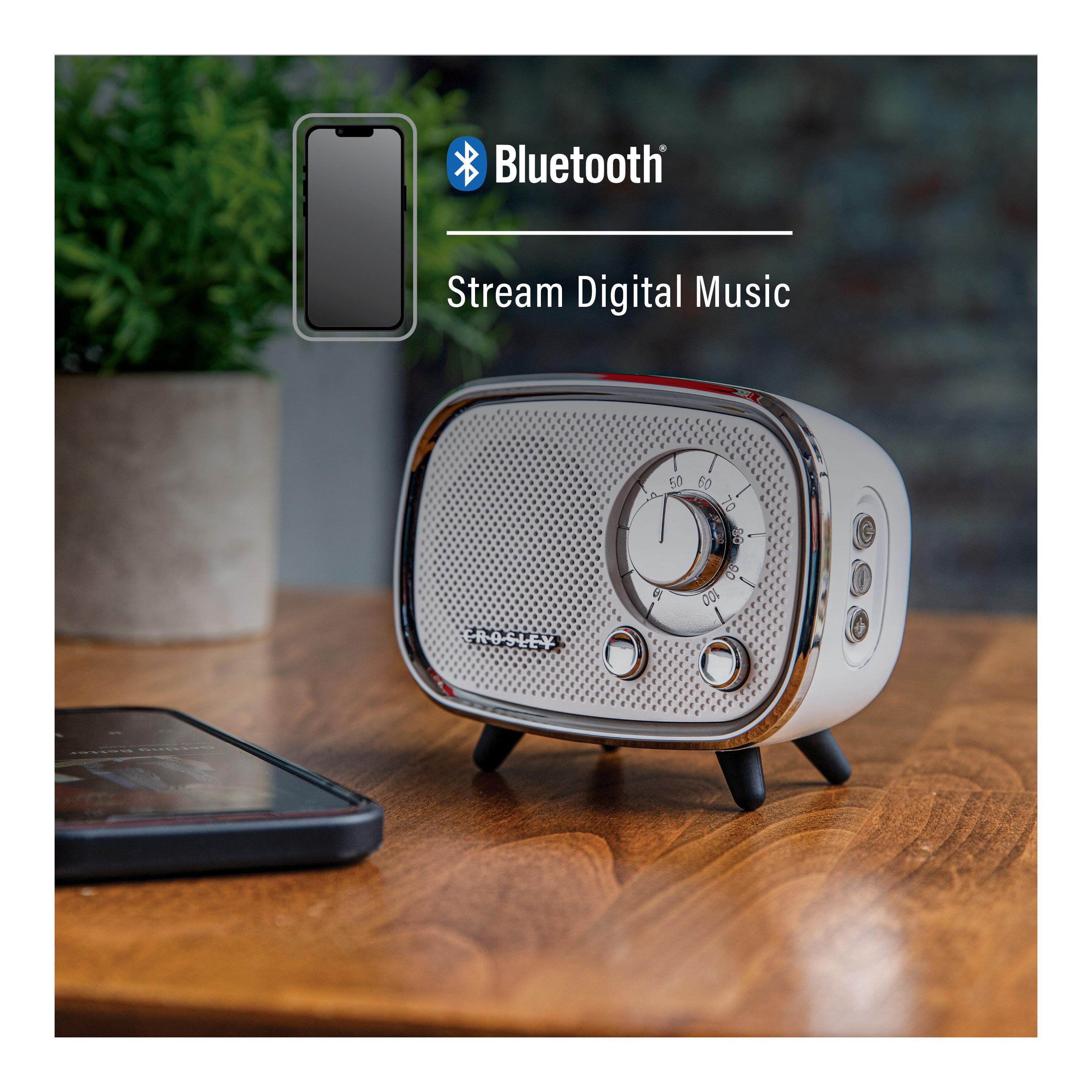 Crosley Rondo Bluetooth Speaker, White, large