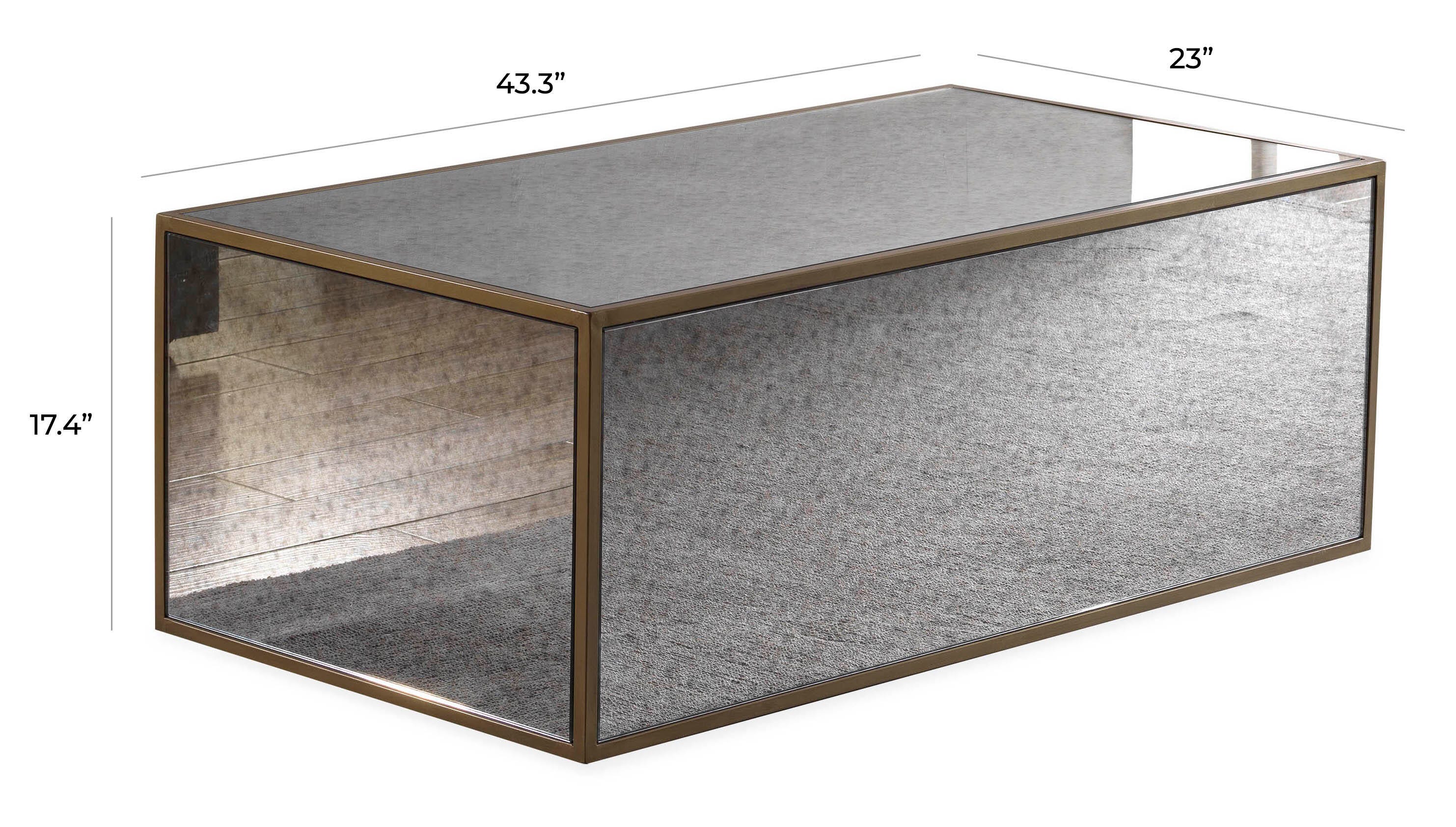 TOV Furniture Lana Mirrored Coffee Table, , large