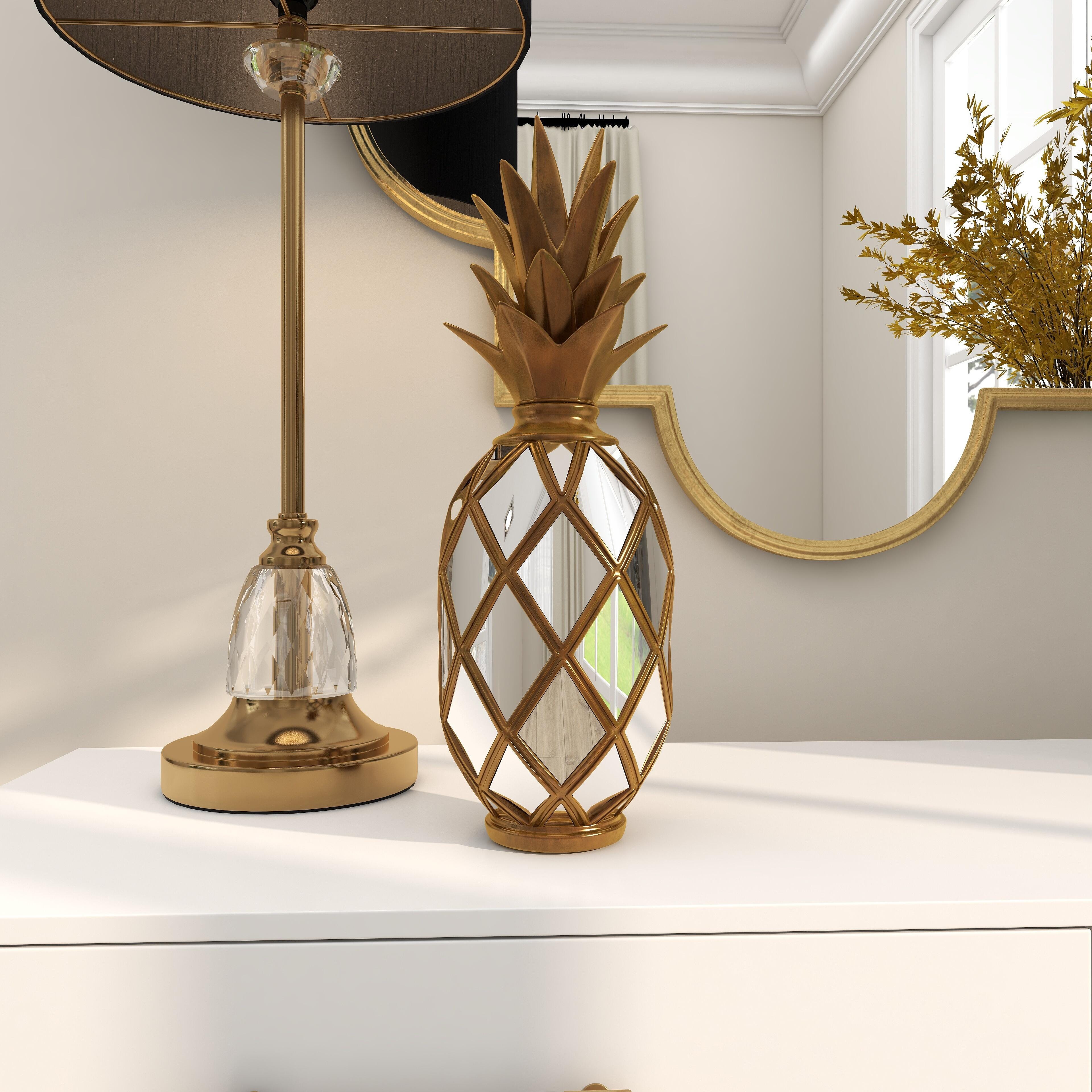 Bayberry Lane Pineapple Sculpture with Mirror Accents, , large