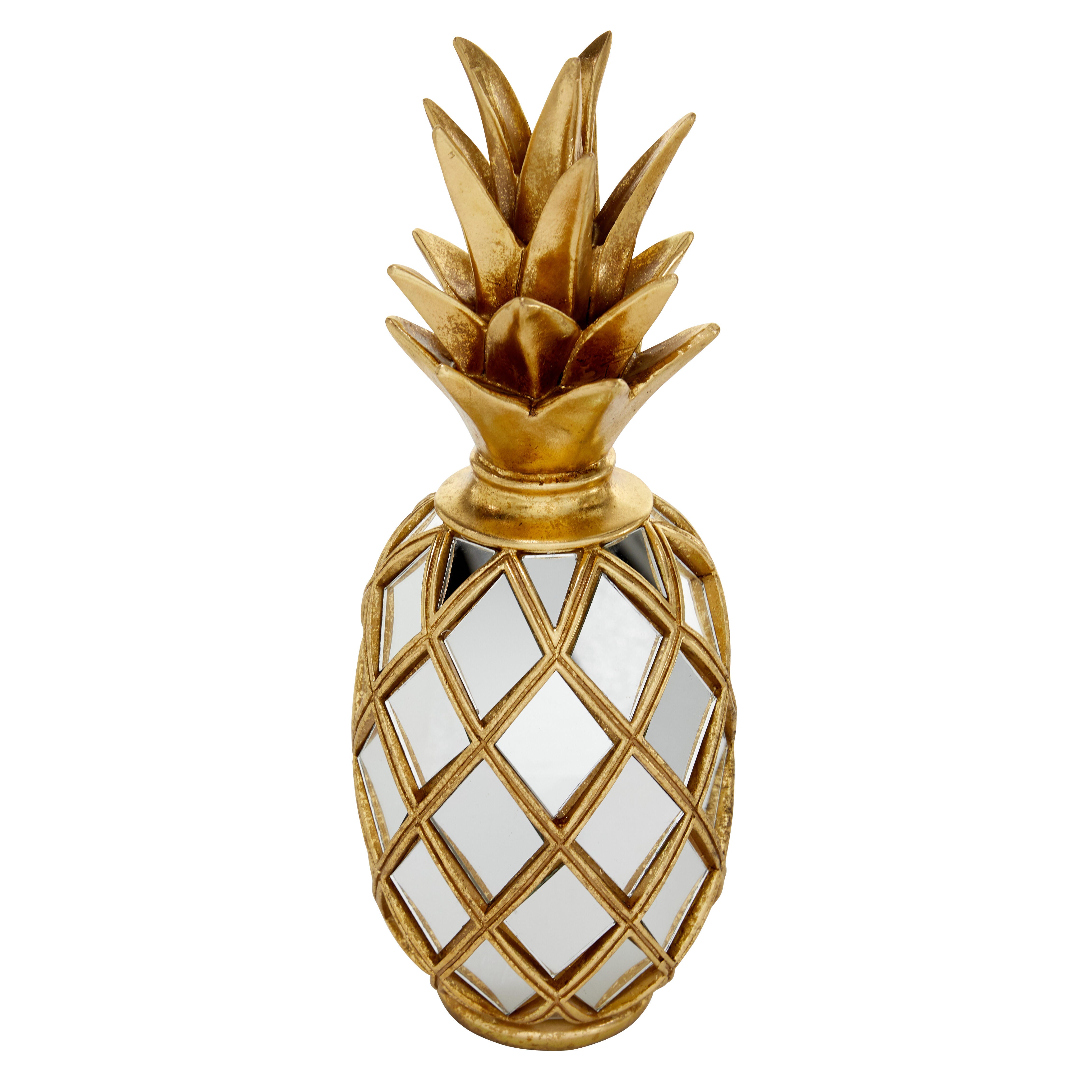 Bayberry Lane Pineapple Sculpture with Mirror Accents, , large
