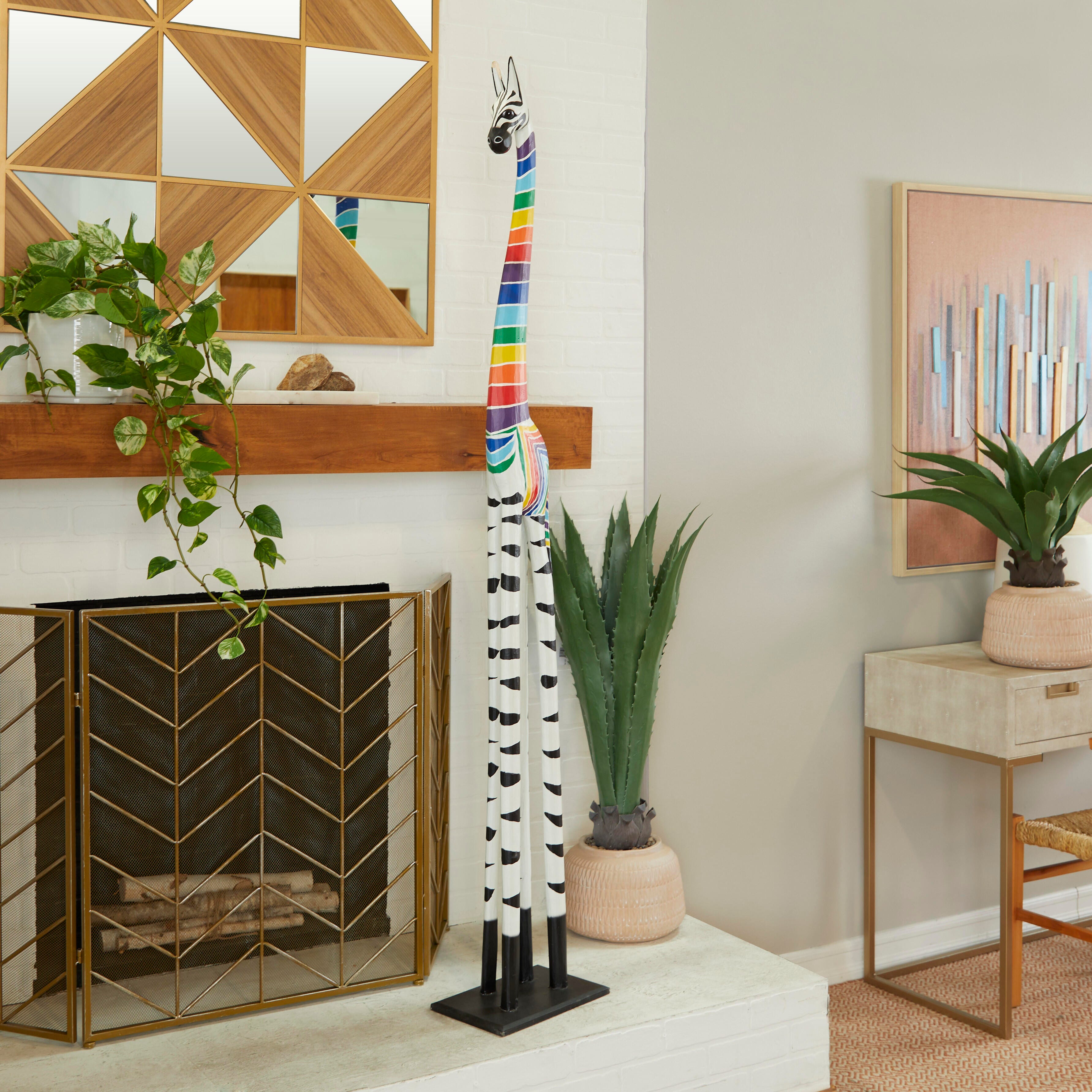Bayberry Lane Giraffe Sculpture, Multi, large