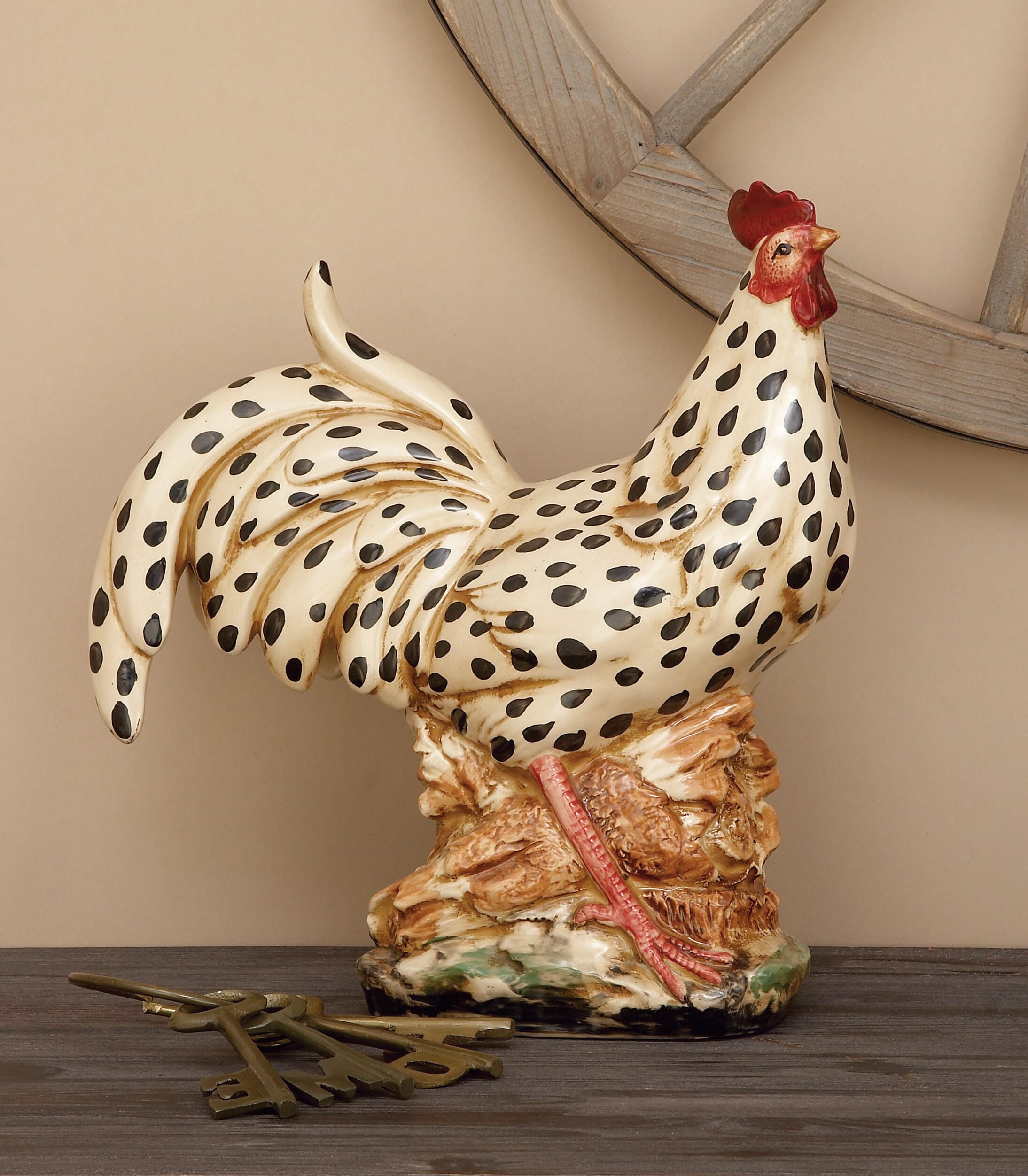 Bayberry Lane Indoor Outdoor Rooster Garden Sculpture, , rollover