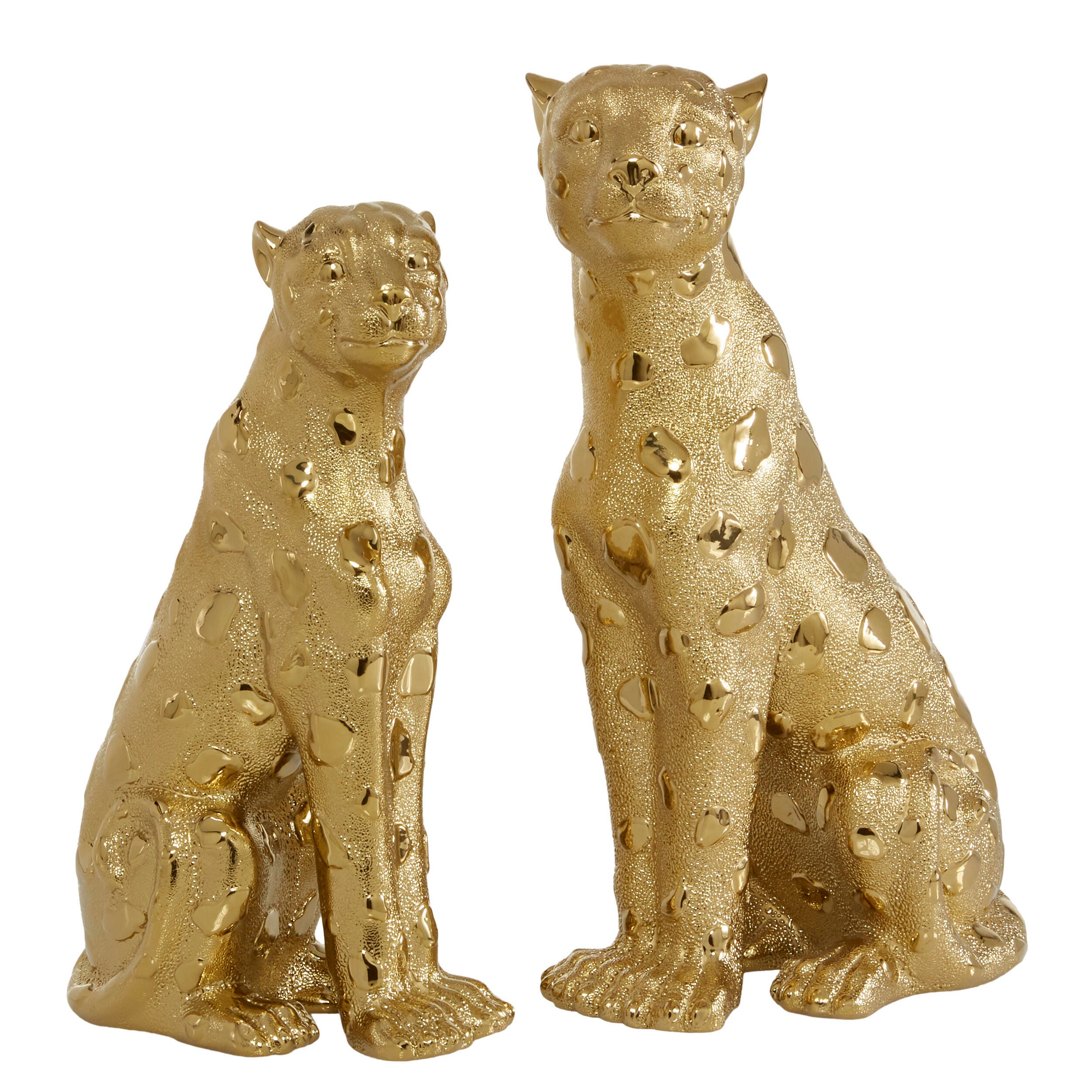 Bayberry Lane Set of 2 Glam Leopard Sculpture, , large