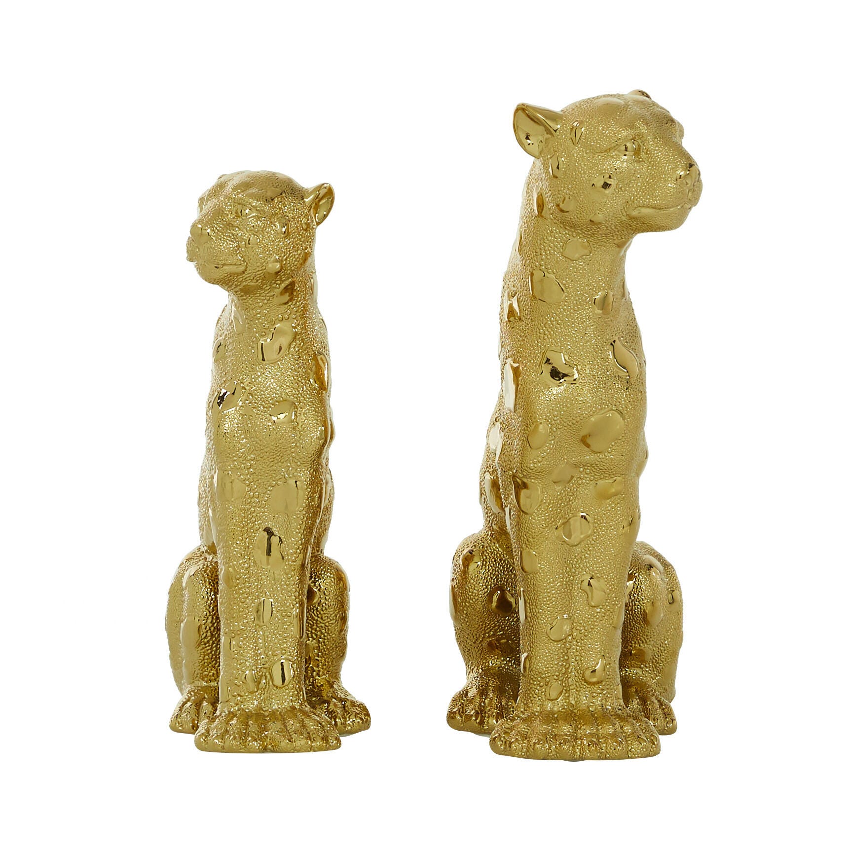 Bayberry Lane Set of 2 Glam Leopard Sculpture, , large