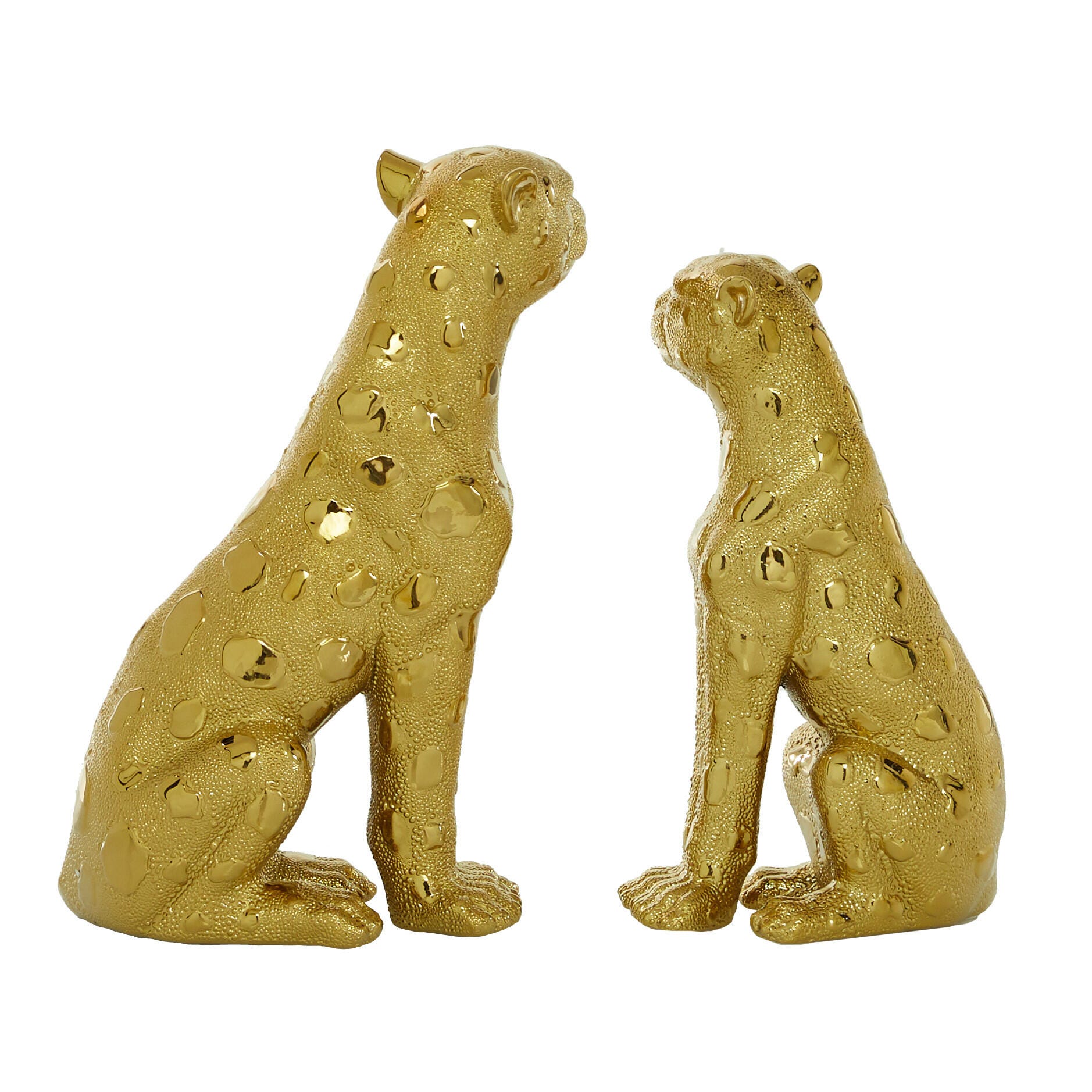 Bayberry Lane Set of 2 Glam Leopard Sculpture, , large