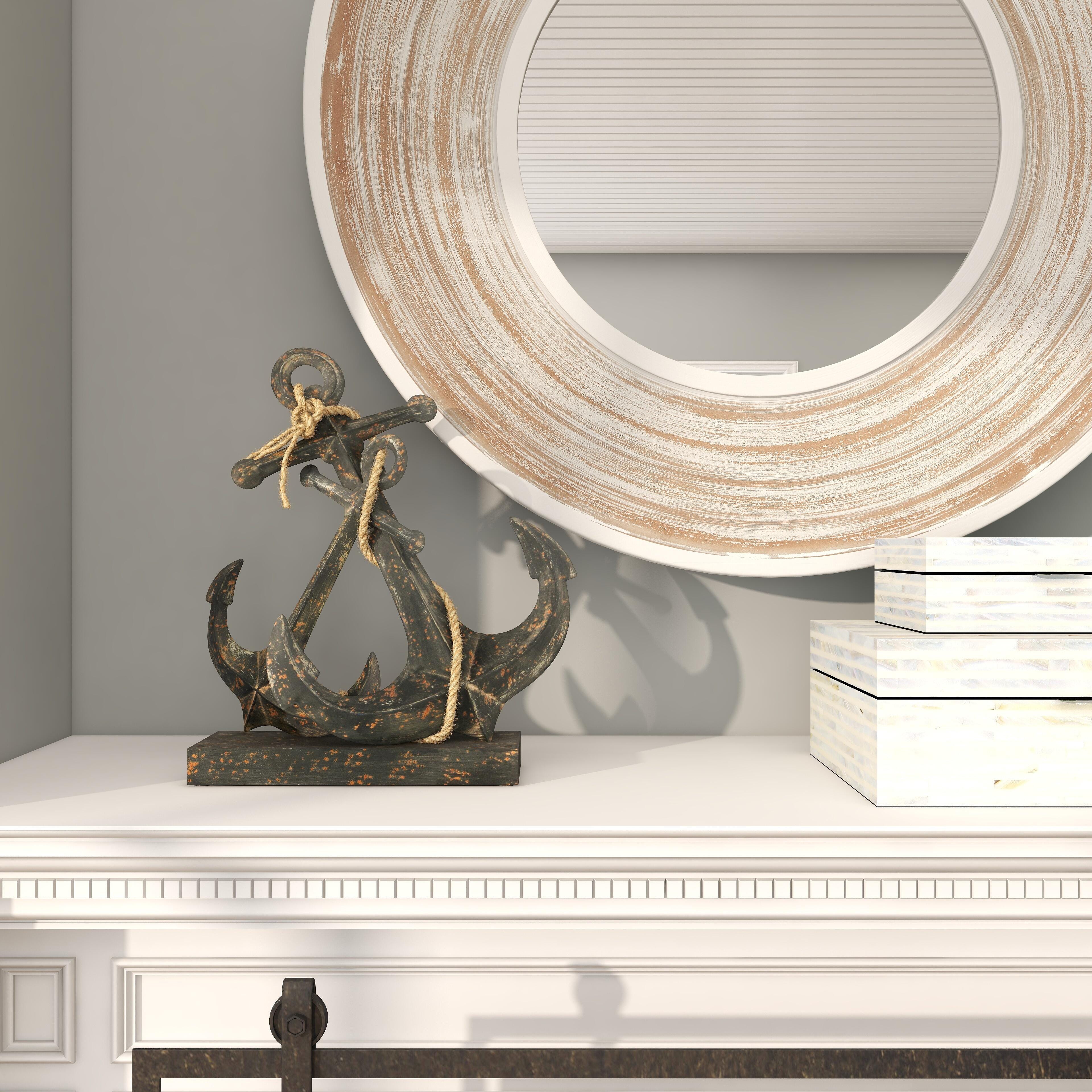 Bayberry Lane Anchor Sculpture with Rope Accents, , large