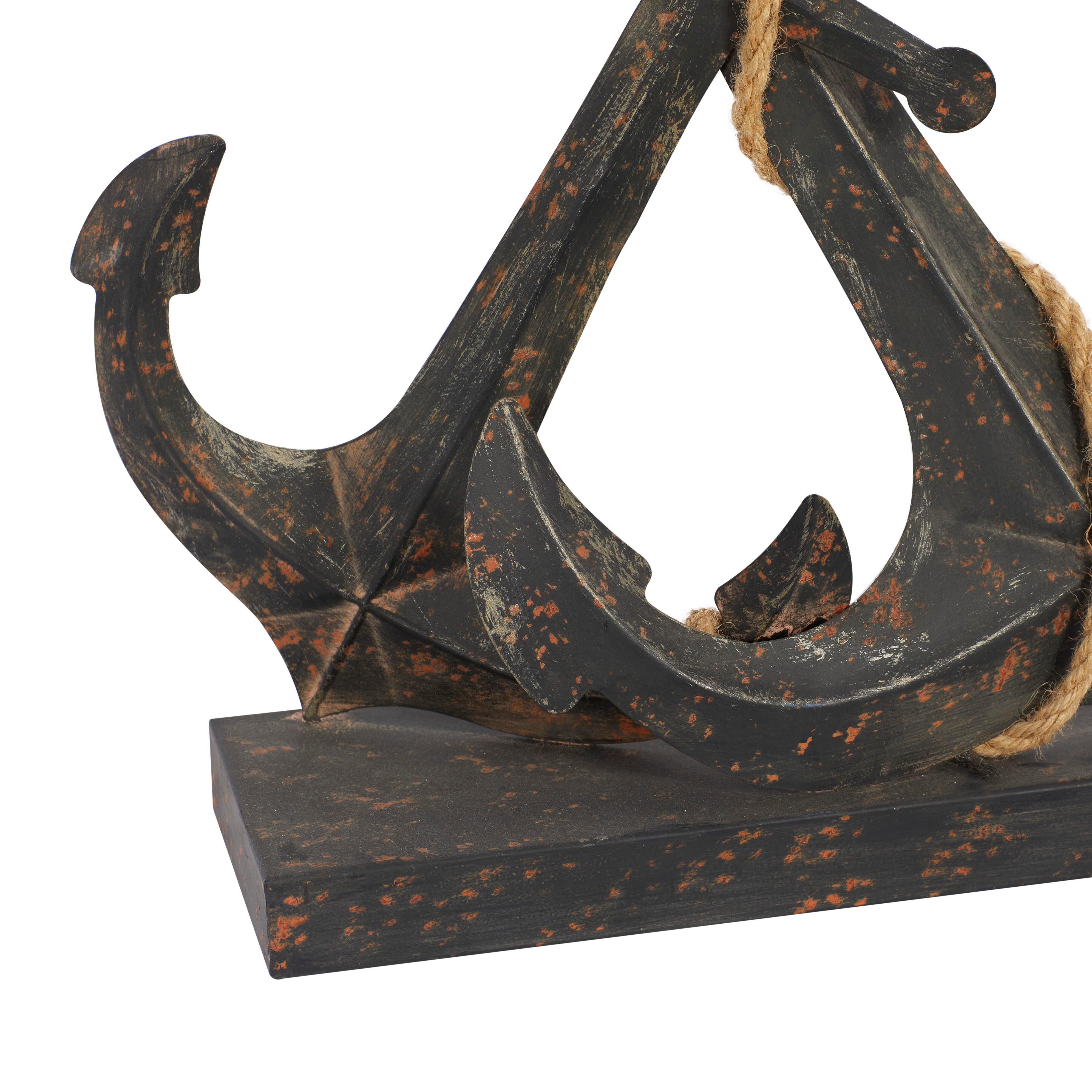 Bayberry Lane Anchor Sculpture with Rope Accents, , large
