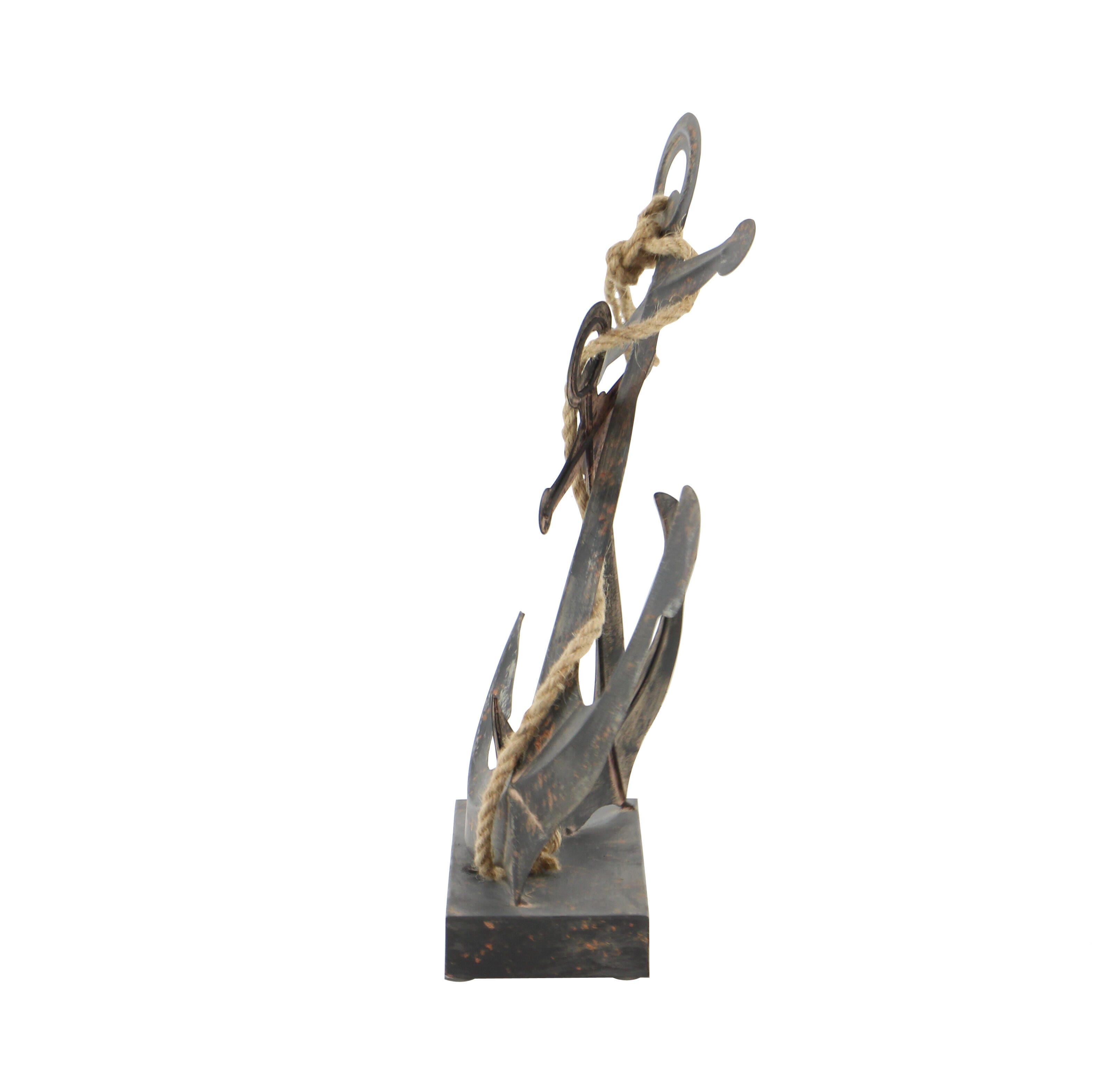 Bayberry Lane Anchor Sculpture with Rope Accents, , large