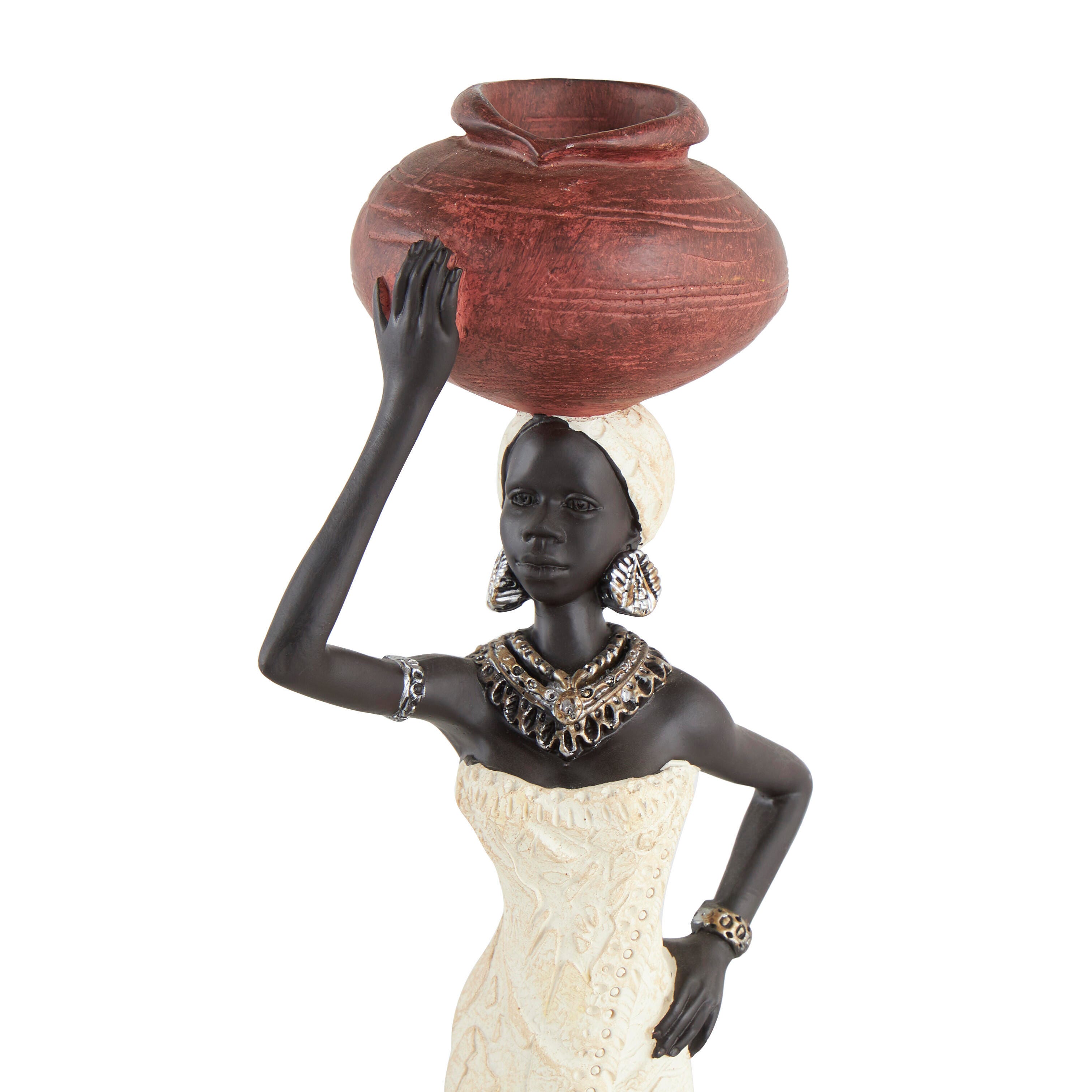 Bayberry Lane African Woman Sculpture with Water Pots (Set of 2), , large