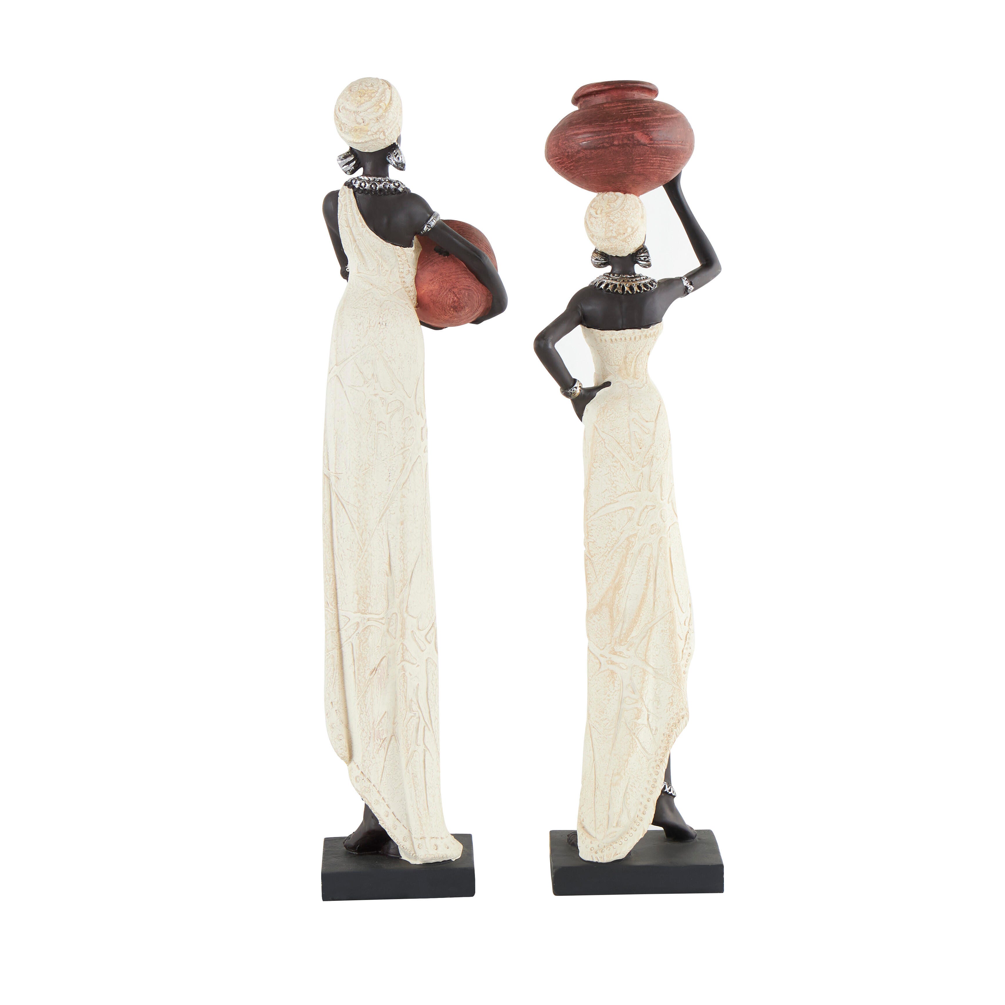 Bayberry Lane African Woman Sculpture with Water Pots (Set of 2), , large