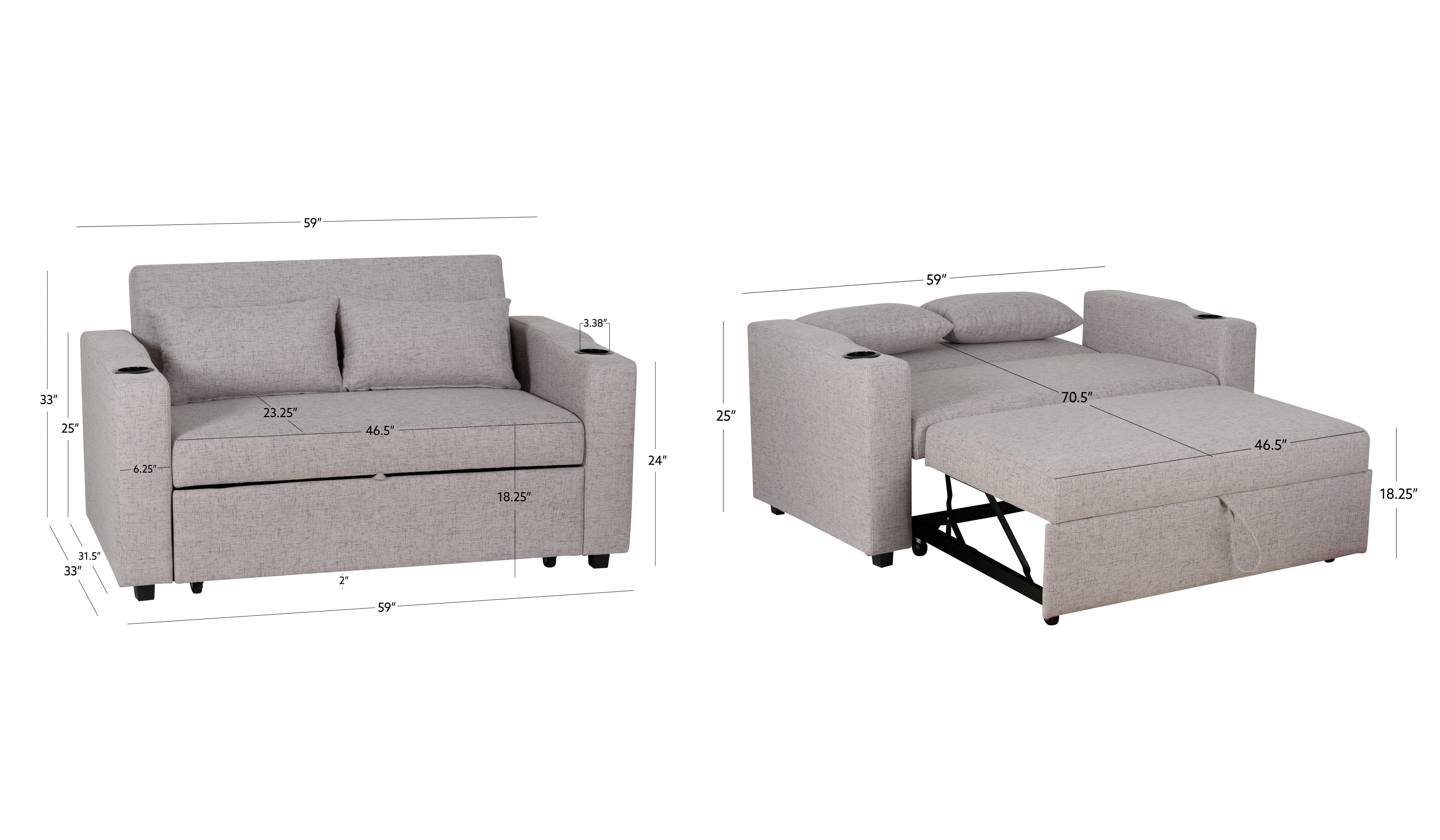 Linon Maryn Sofa Bed, , large