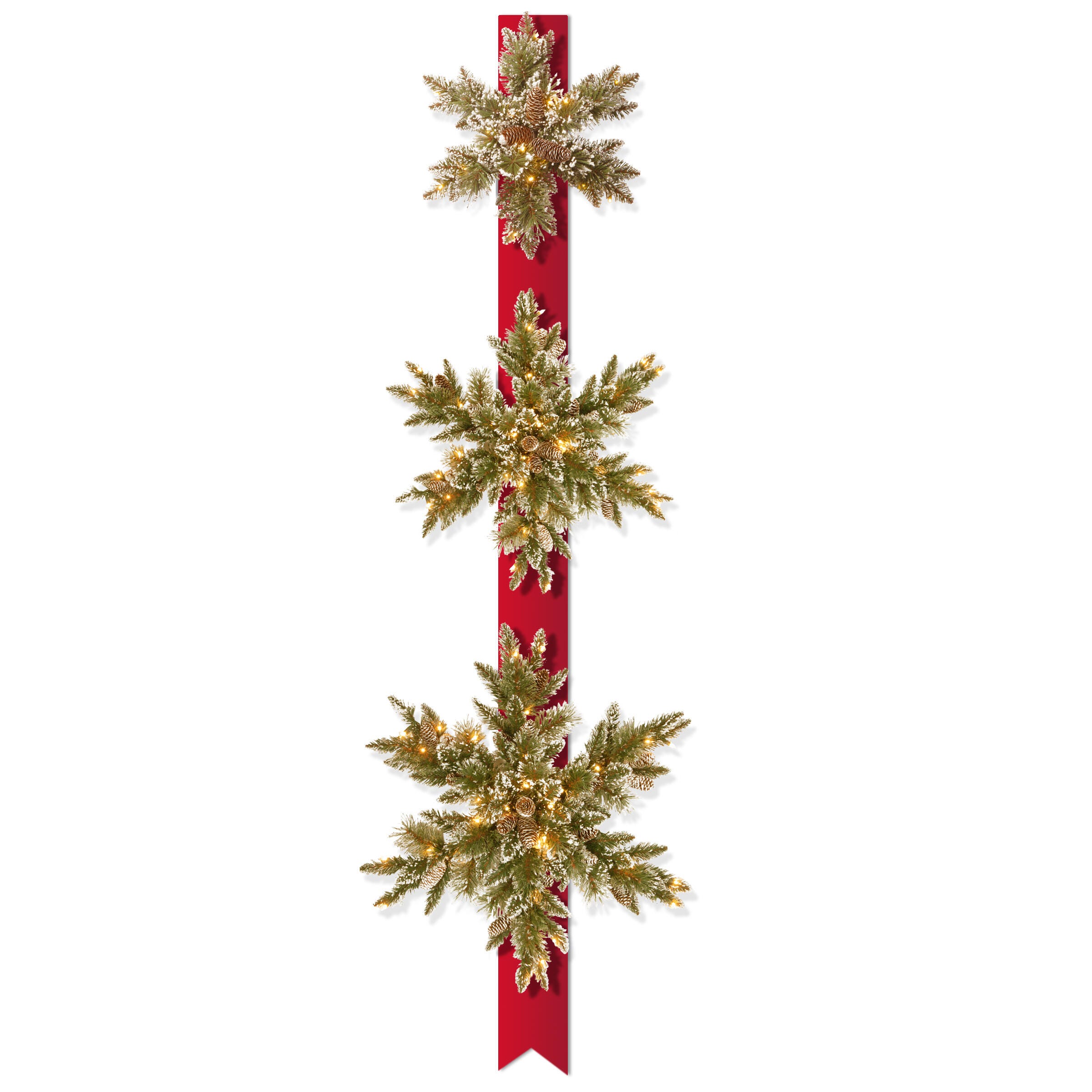 National Tree Company Glittery Snowflake Pine Wreath Set, , large