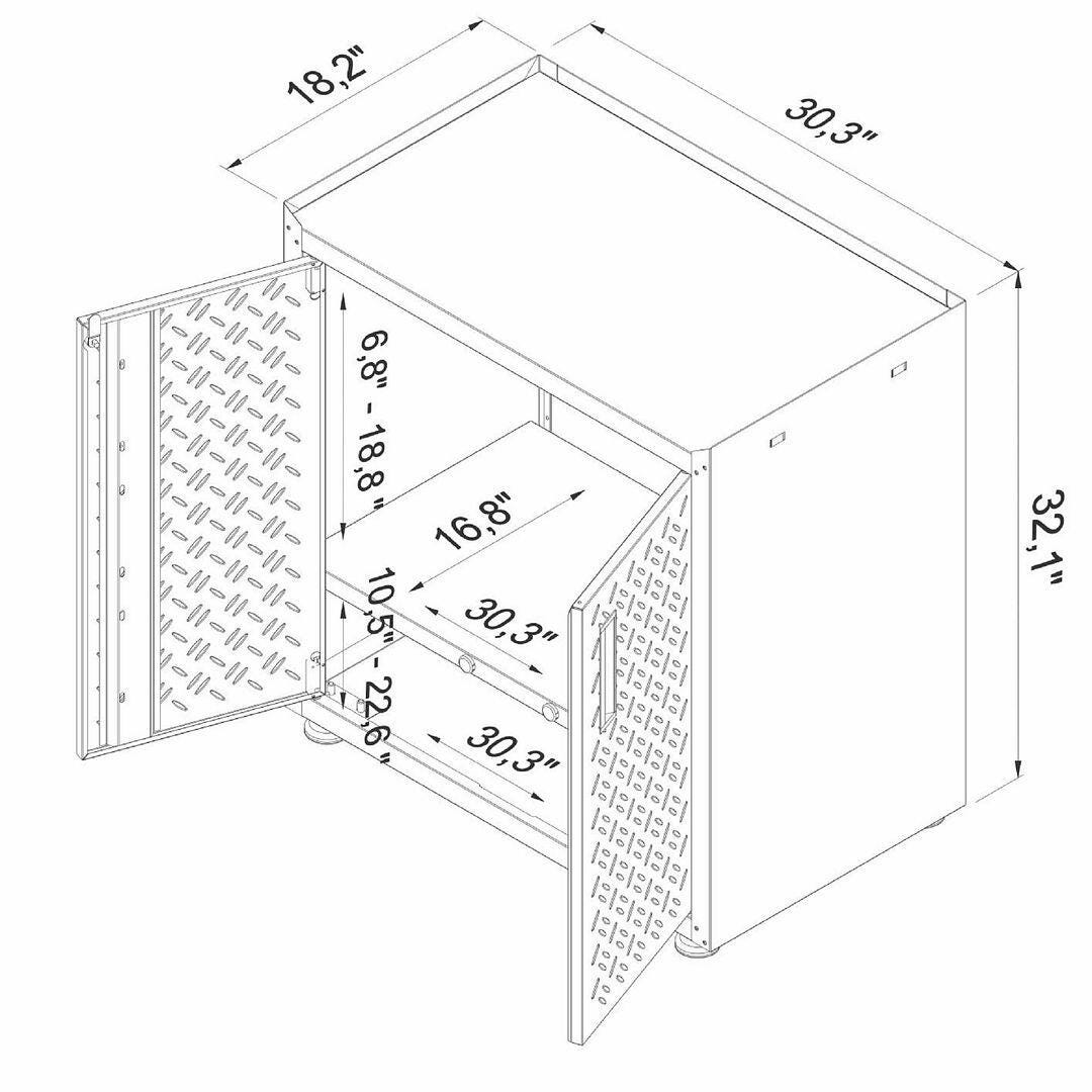 Manhattan Comfort Fortress Storage Cabinet and Worktable 1.0, , large
