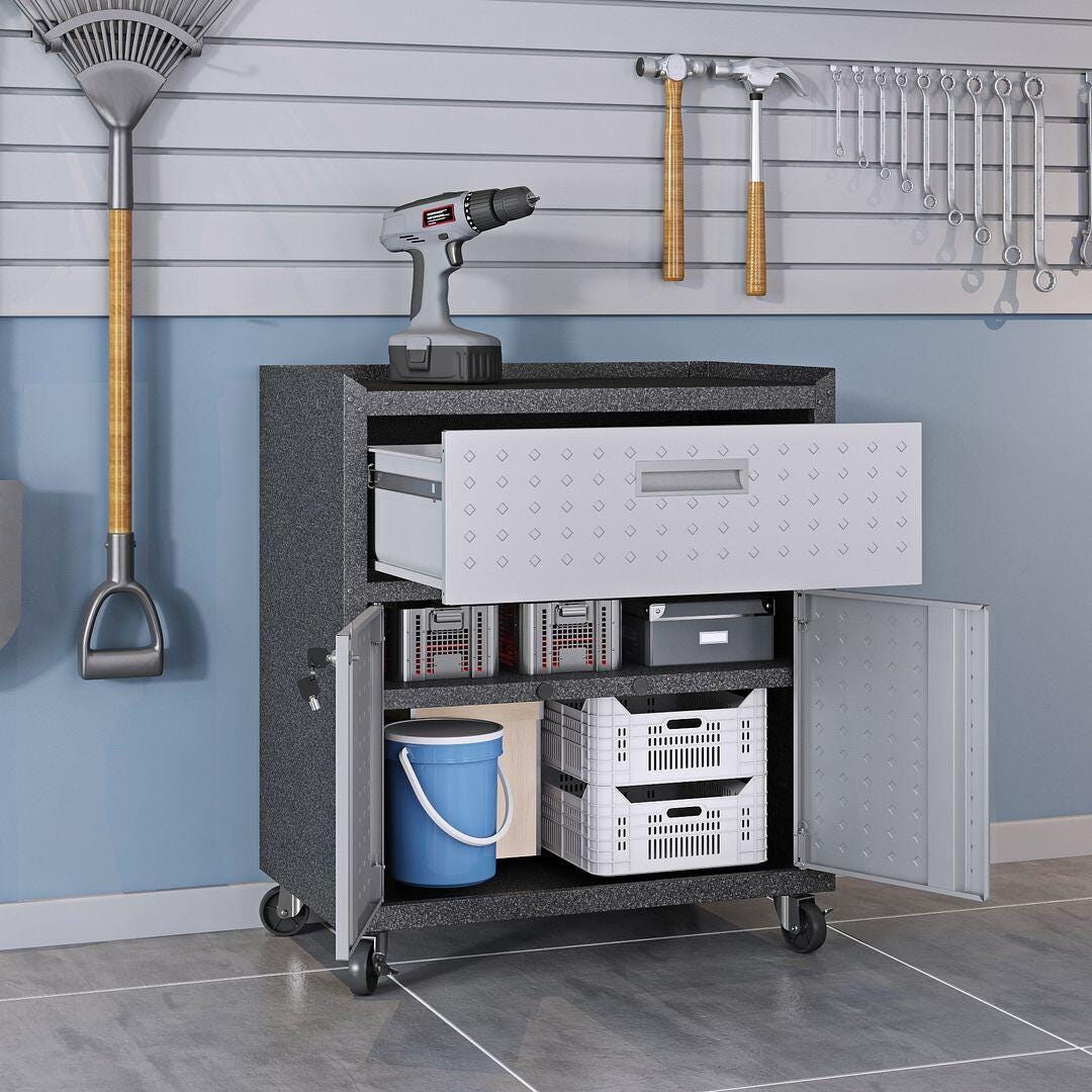 Manhattan Comfort Fortress Storage Cabinet and Worktable 4.0, , large
