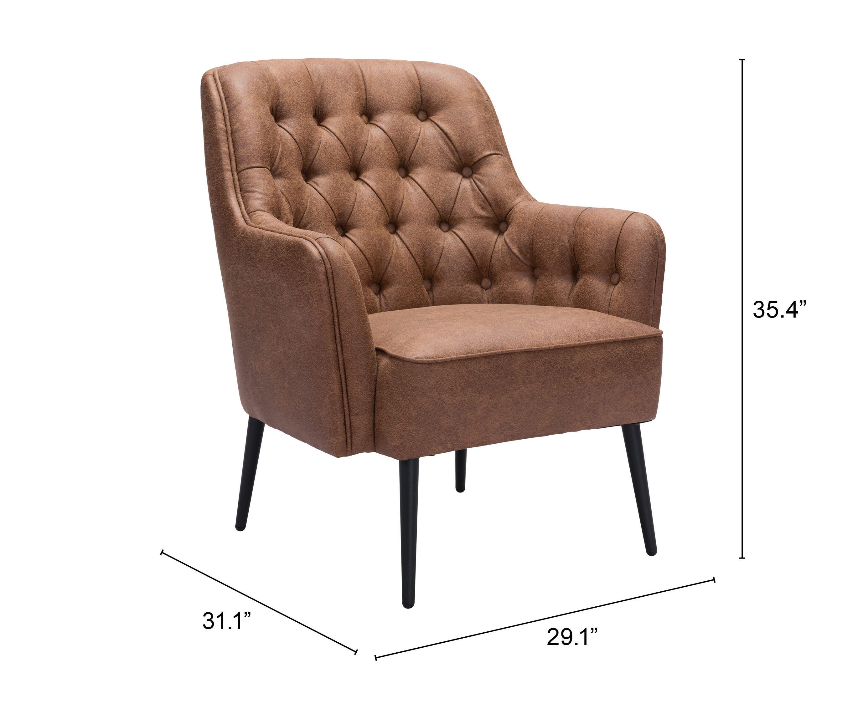 Erika Home Tasmania Accent Chair, Vintage Brown, large