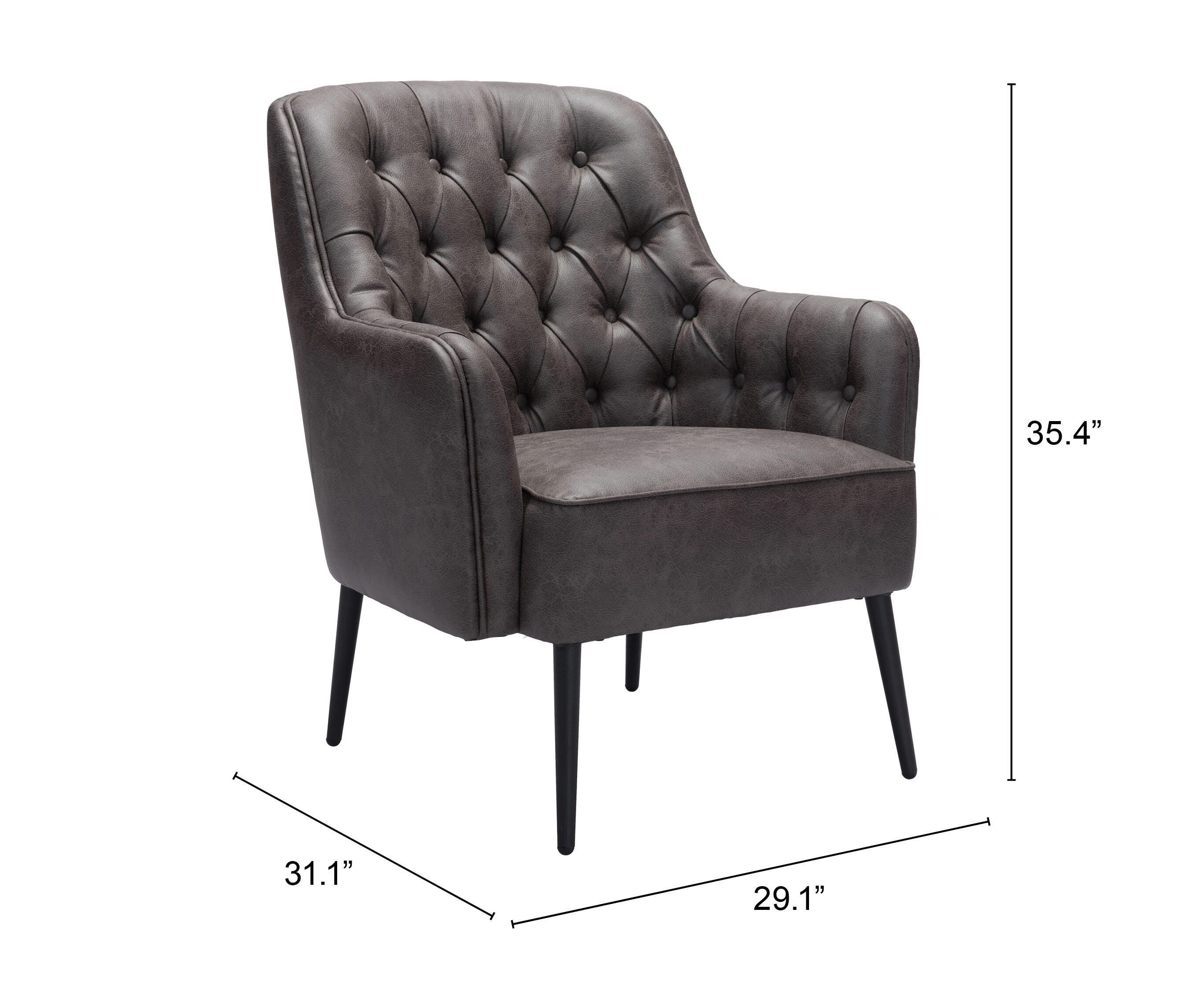 Erika Home Tasmania Accent Chair, Vintage Black, large