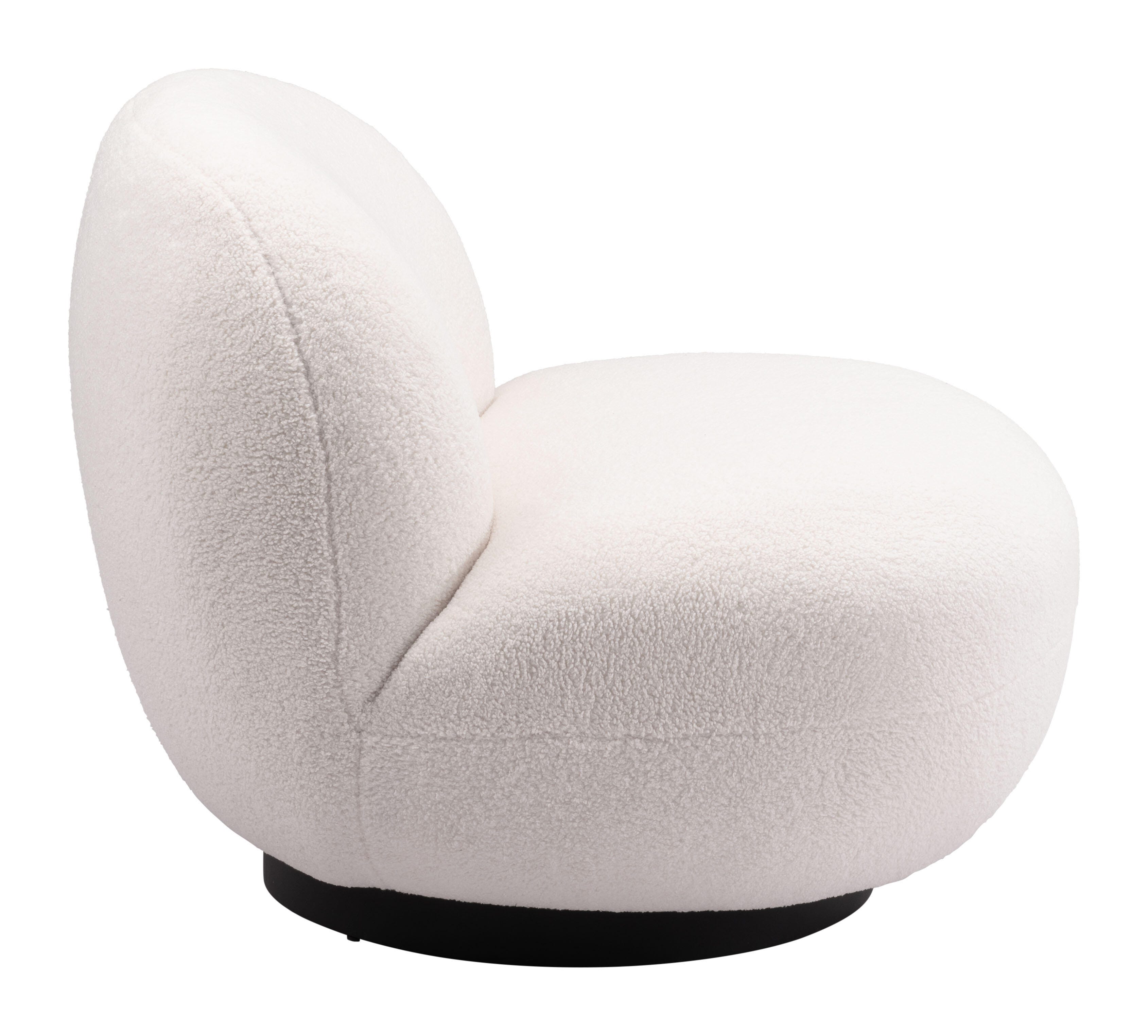 Erika Home Myanmar Swivel Accent Chair, White, large