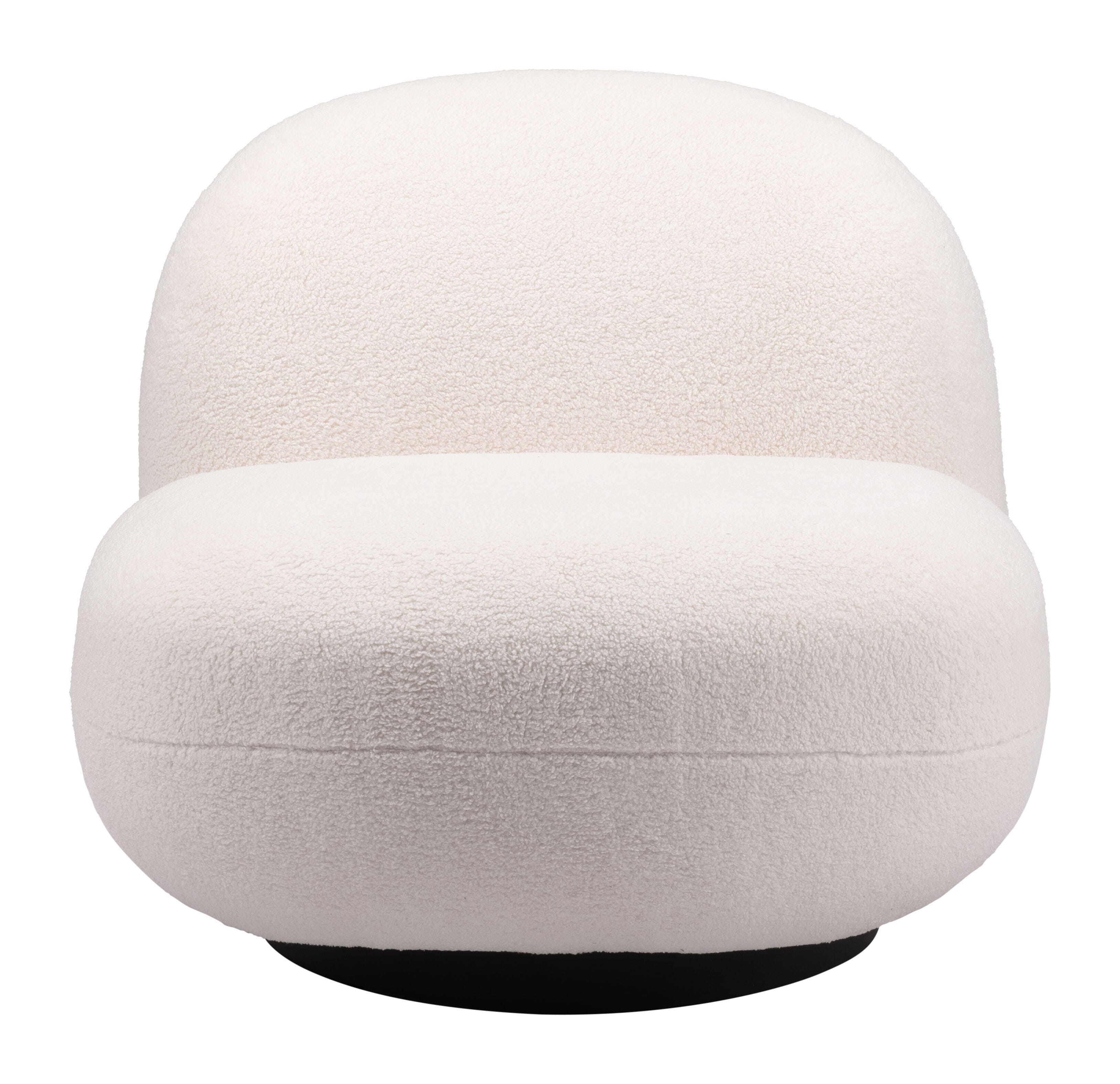 Erika Home Myanmar Swivel Accent Chair, White, large