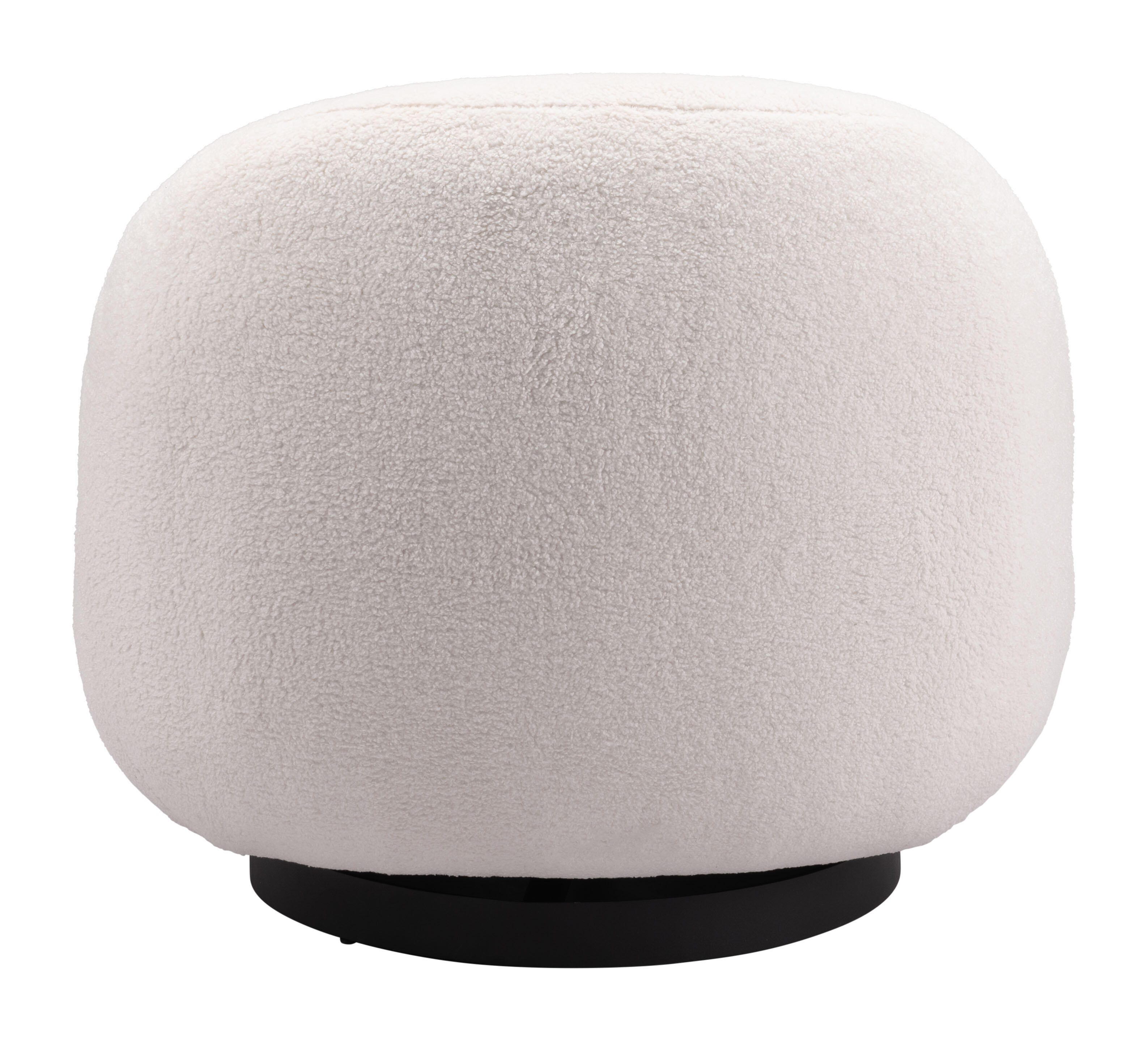 Erika Home Myanmar Swivel Accent Chair, White, large