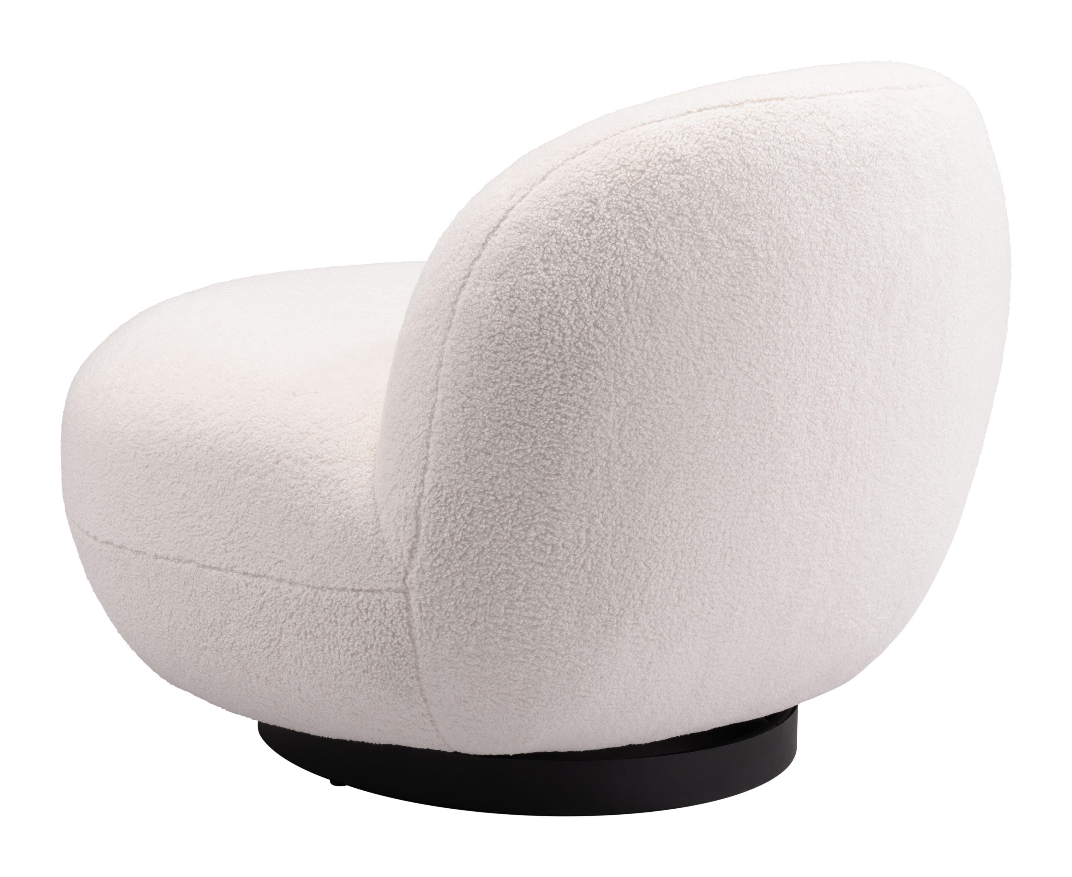 Erika Home Myanmar Swivel Accent Chair, White, large