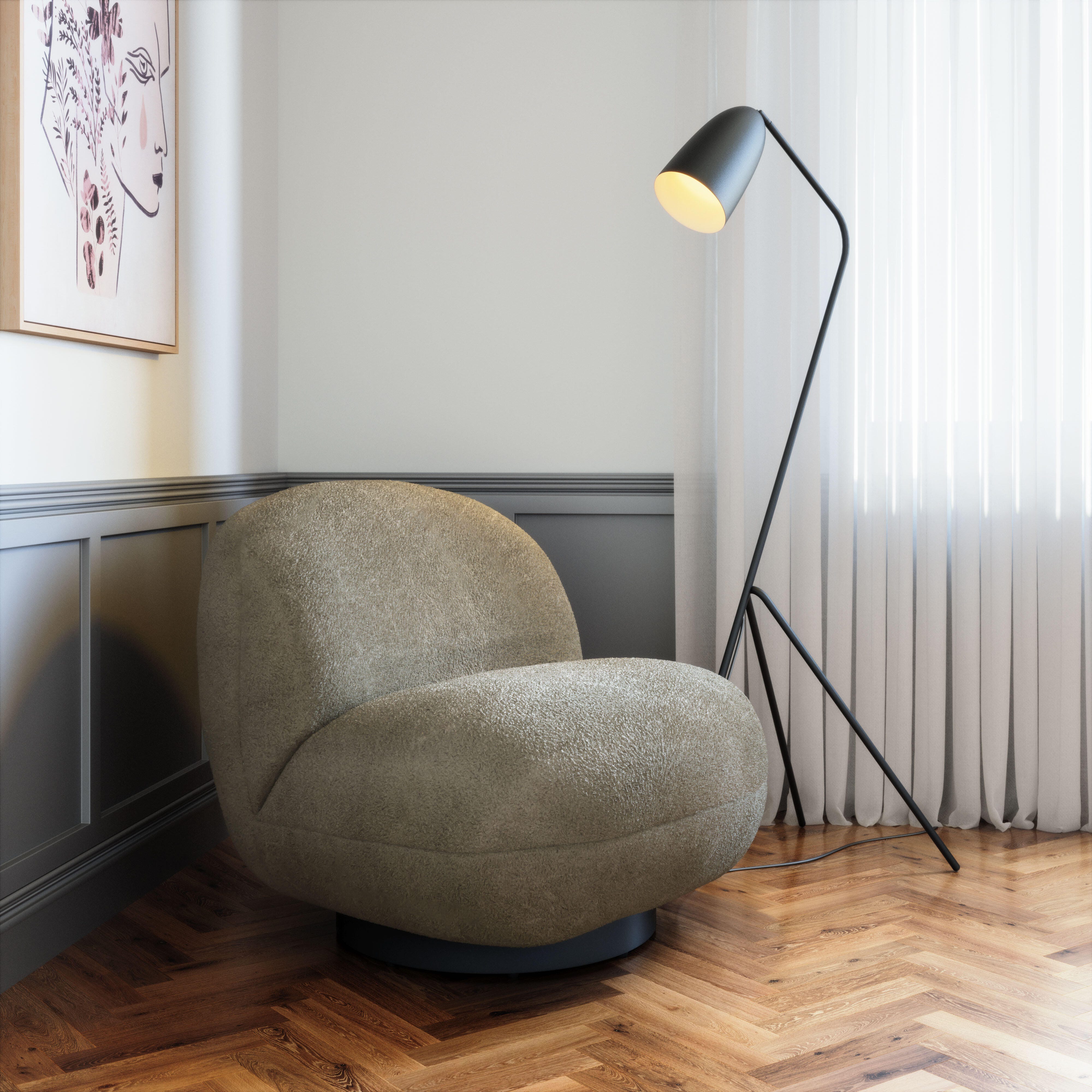 Erika Home Myanmar Swivel Accent Chair, Olive Green, rollover