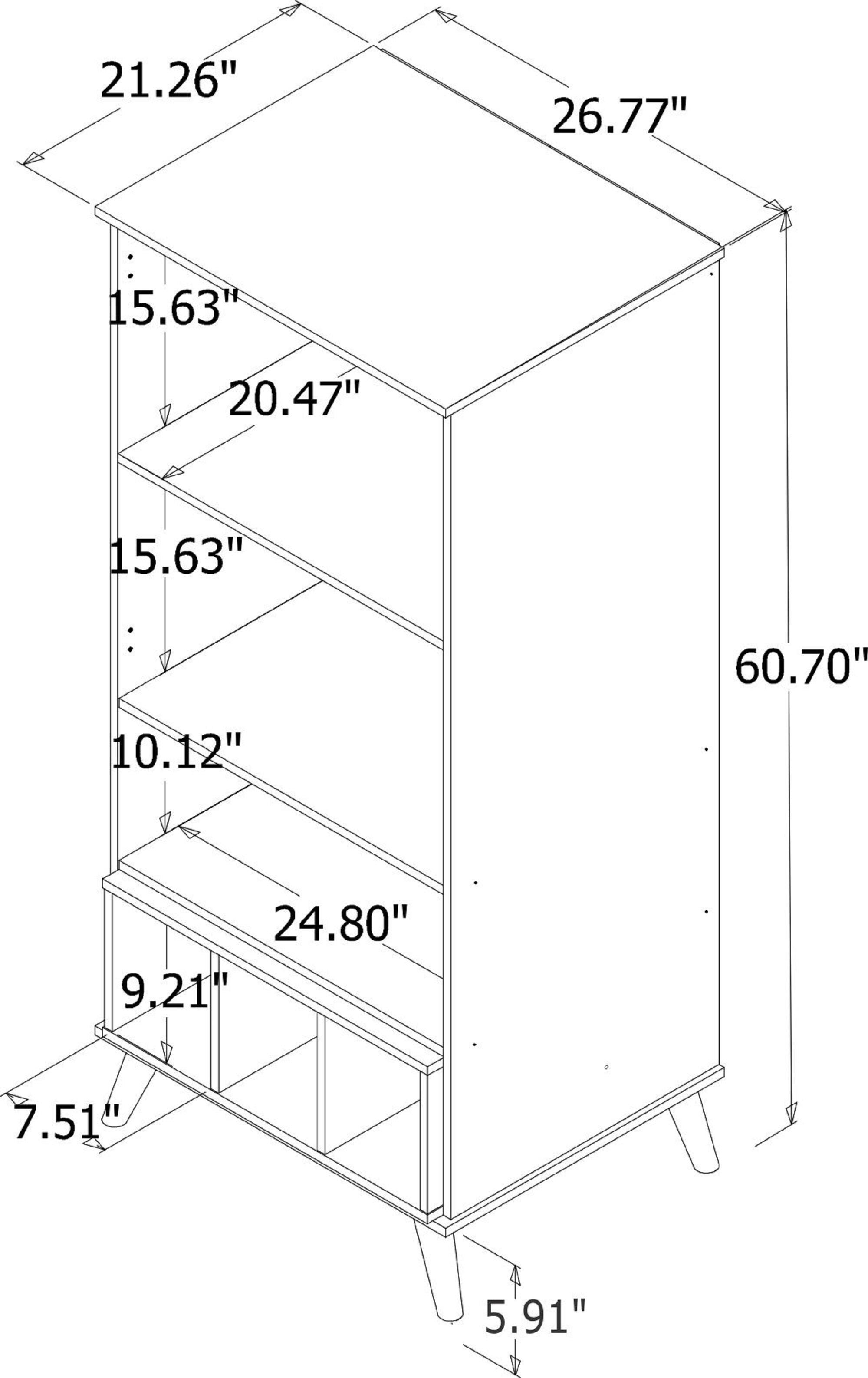 Manhattan Comfort Hampton 27" 6 Shelves Accent Cabinet, , large