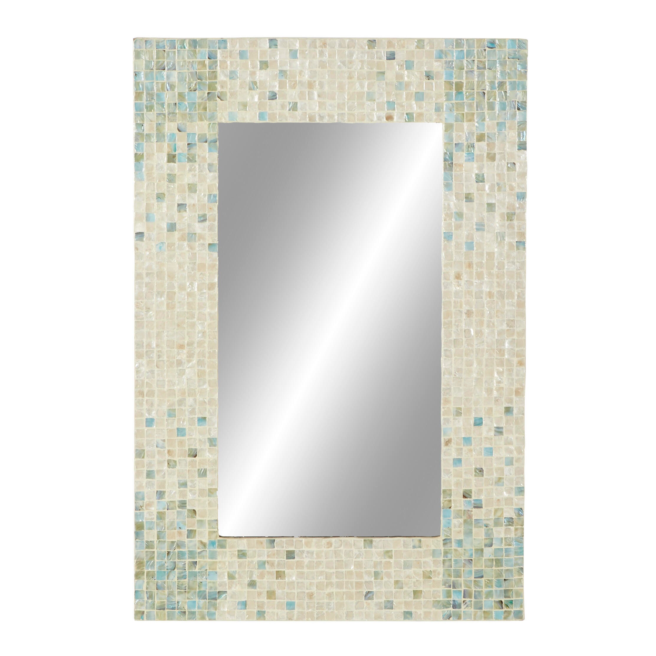 Bayberry Lane Coastal Mother of Pearl Wall Mirror, , large
