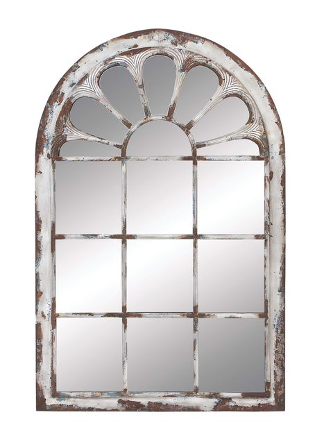 Bayberry Lane Arched Top Wall Mirror, White