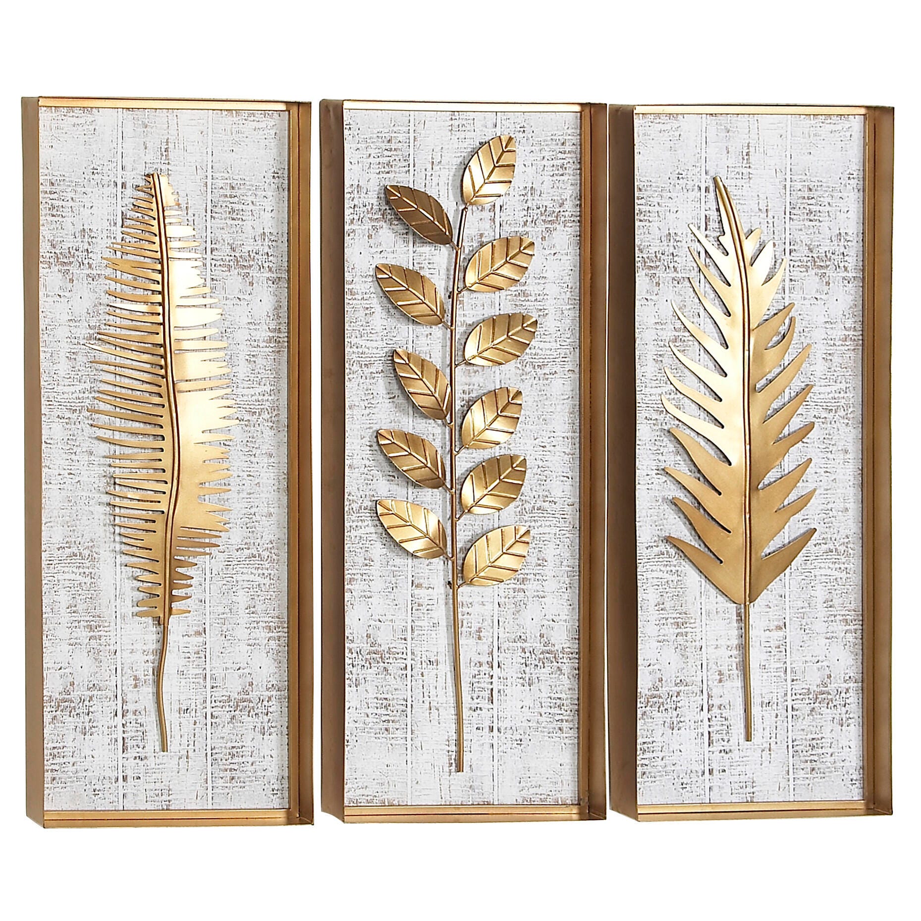 Bayberry Lane Leaf Framed 3D Wall Decor (Set of 3), , large