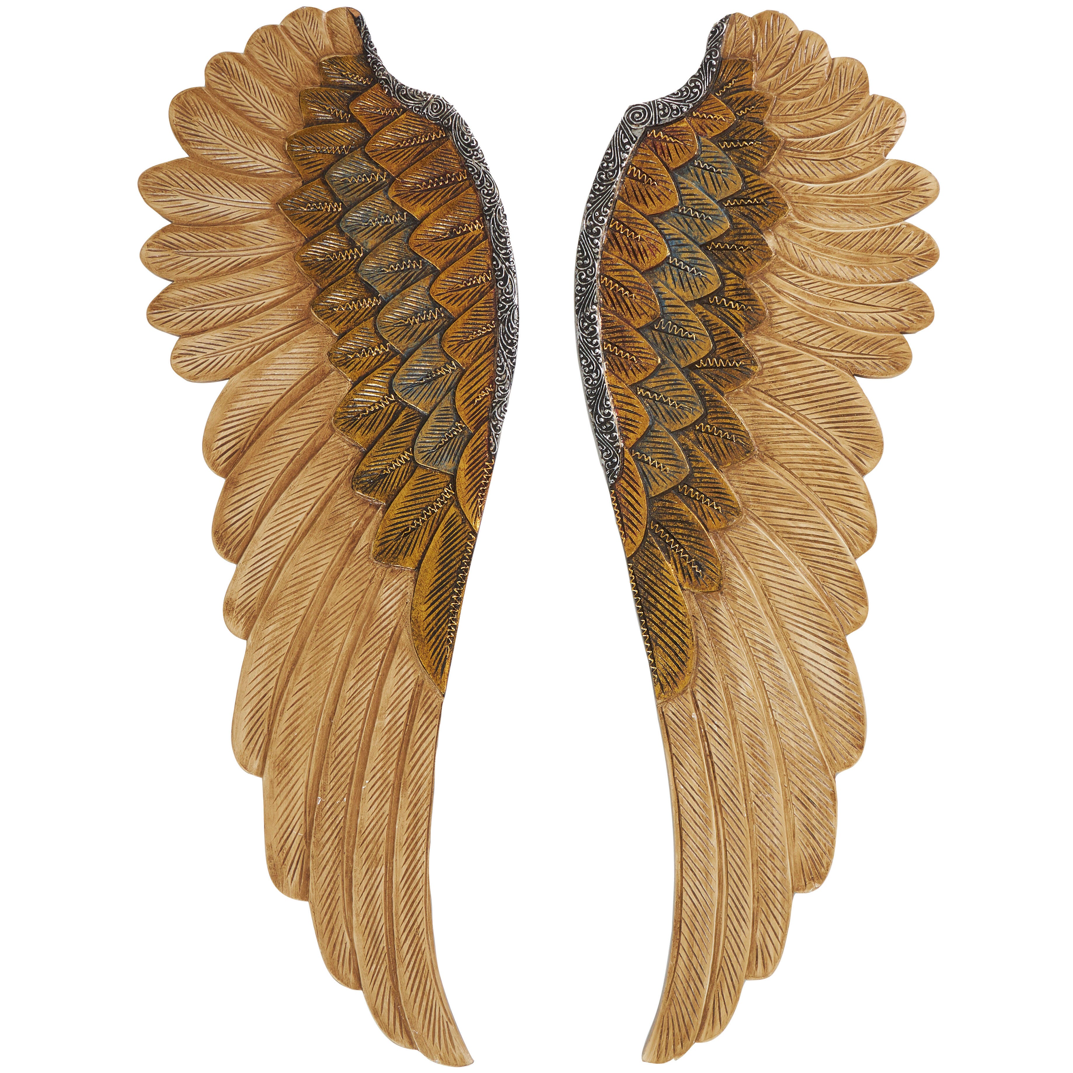 Bayberry Lane Carved Angel Wings Bird Wall Decor Set of 2, , large