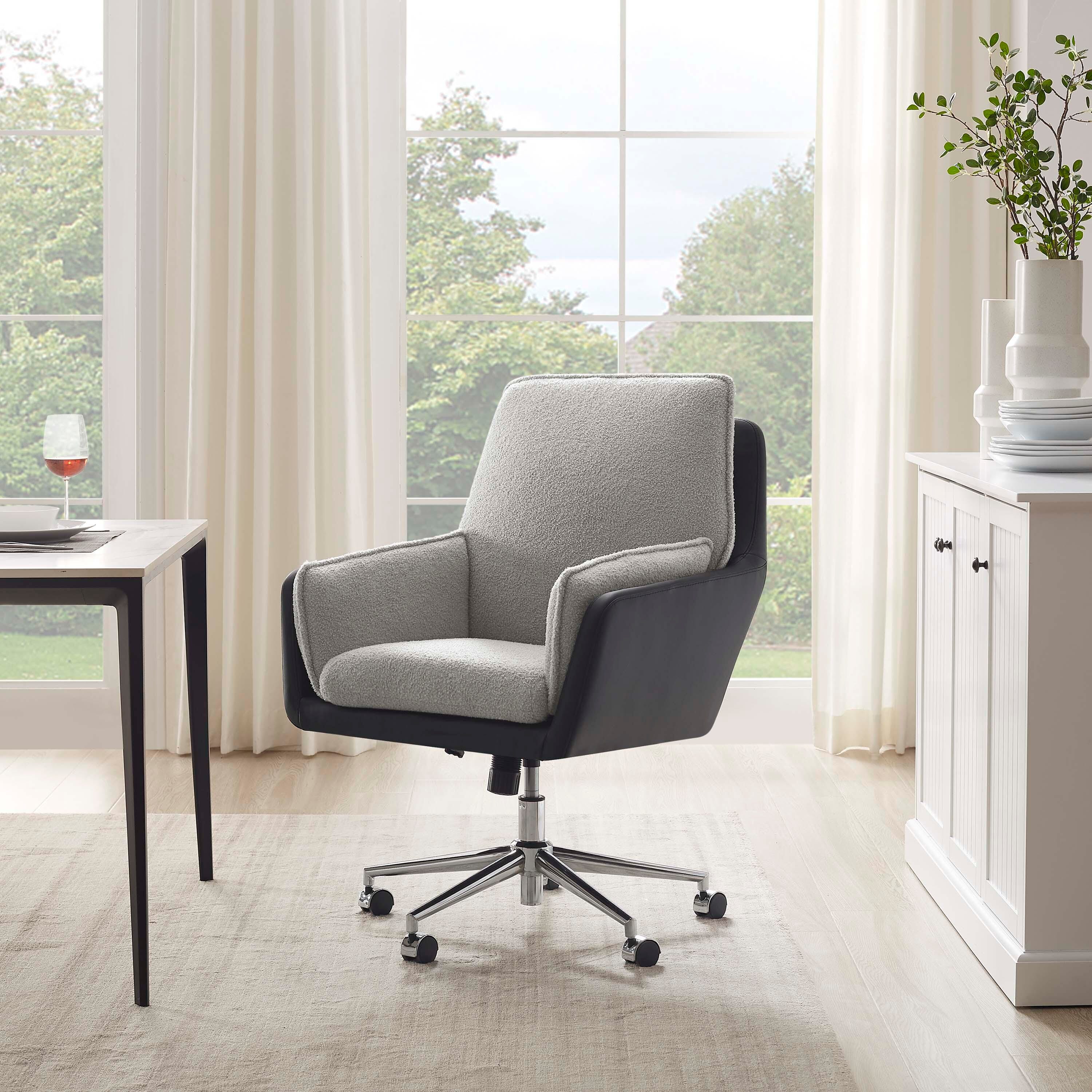 Linon Chaz Swivel Chair, Gray, large