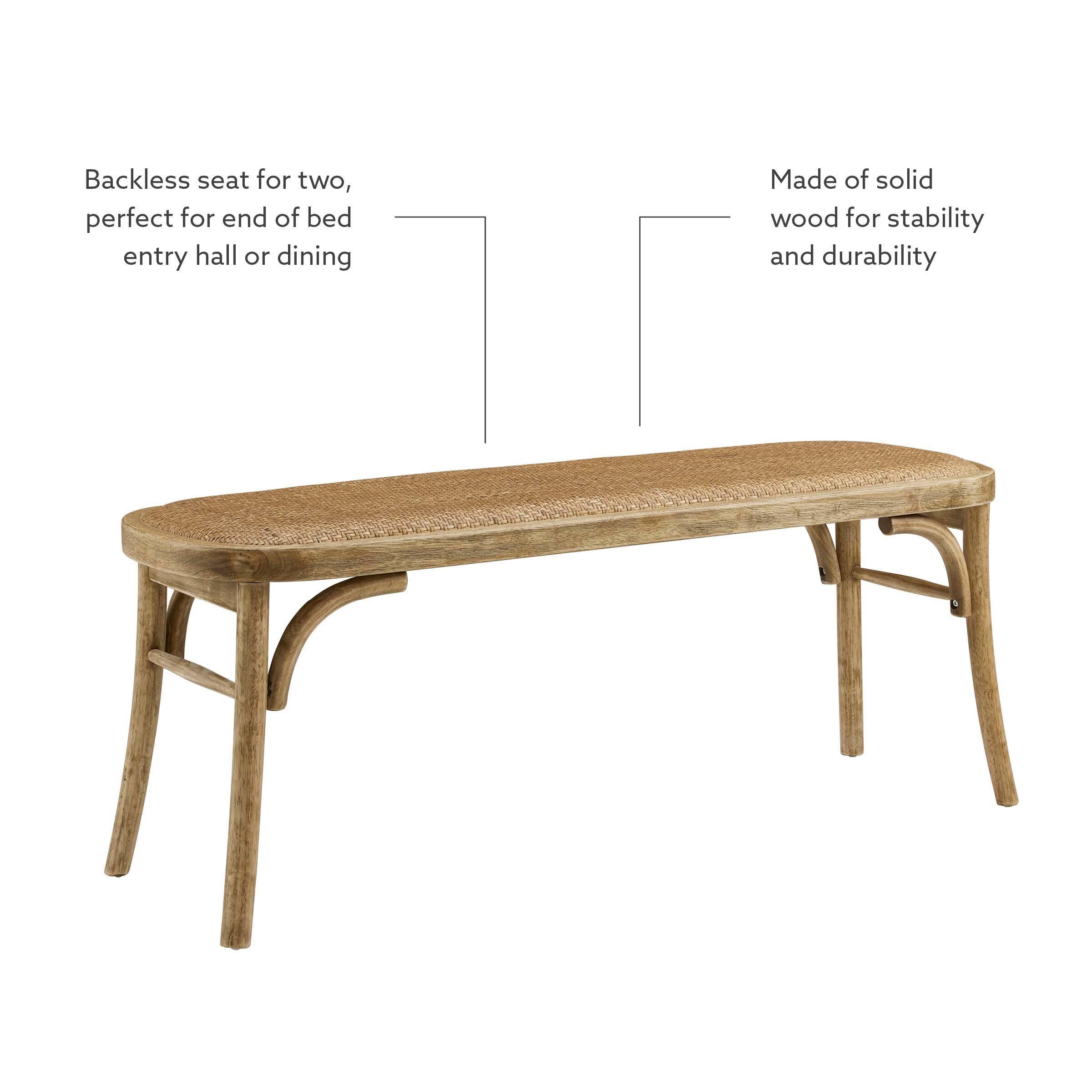 Linon Coralia Bench, Brown, large