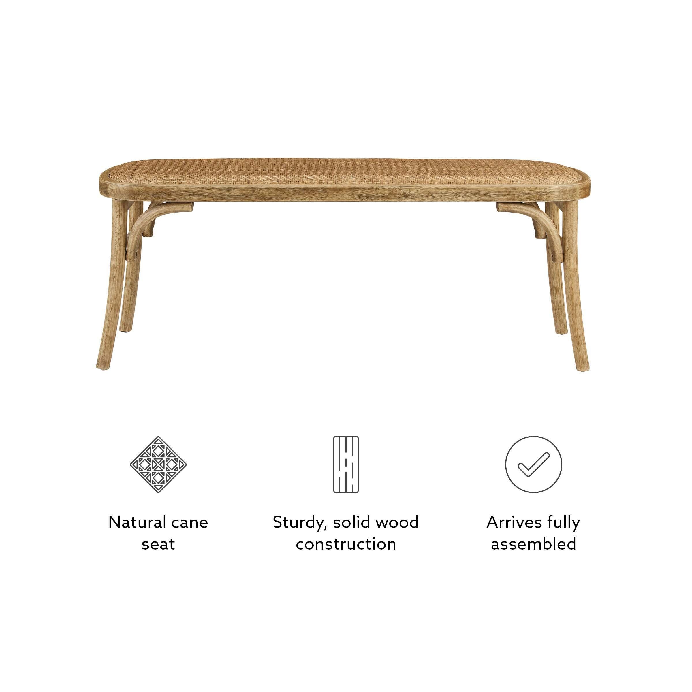 Linon Coralia Bench, Brown, large