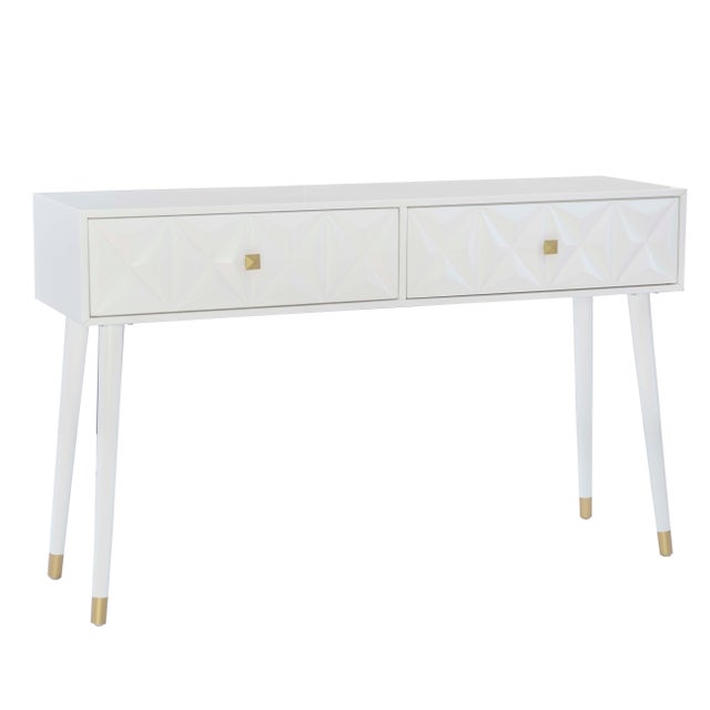 Linon Geo Console, White
