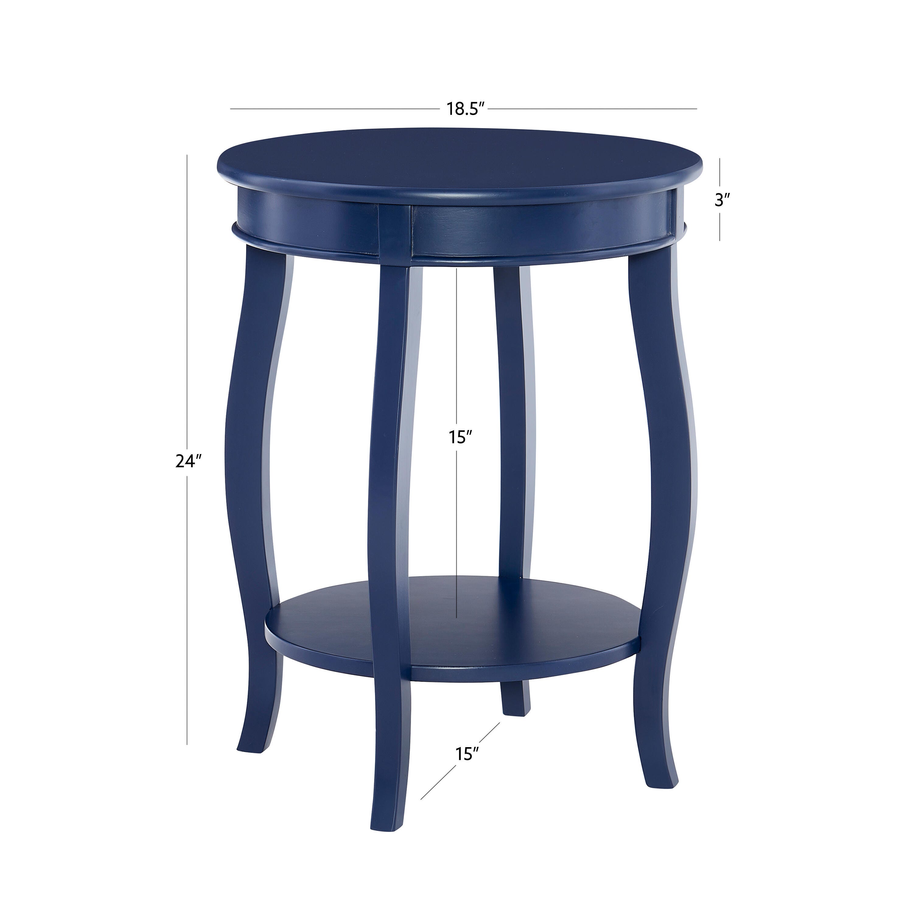 Linon Miller Side Table, Navy, large