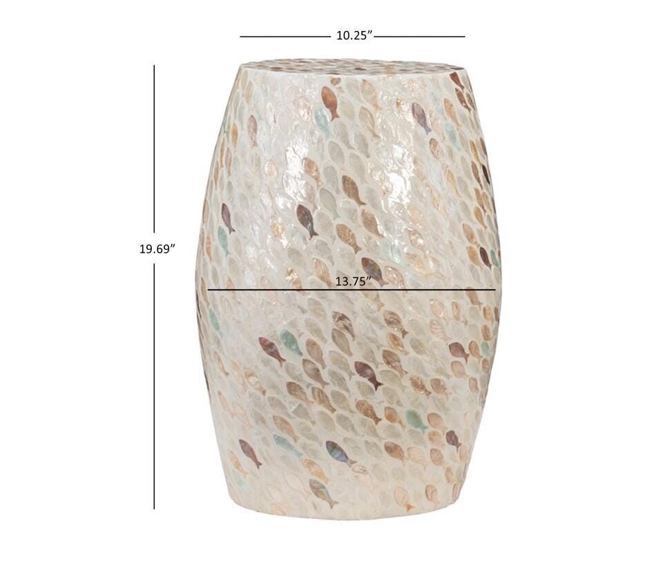 Linon Faber Capiz Fish Drum Table, , large
