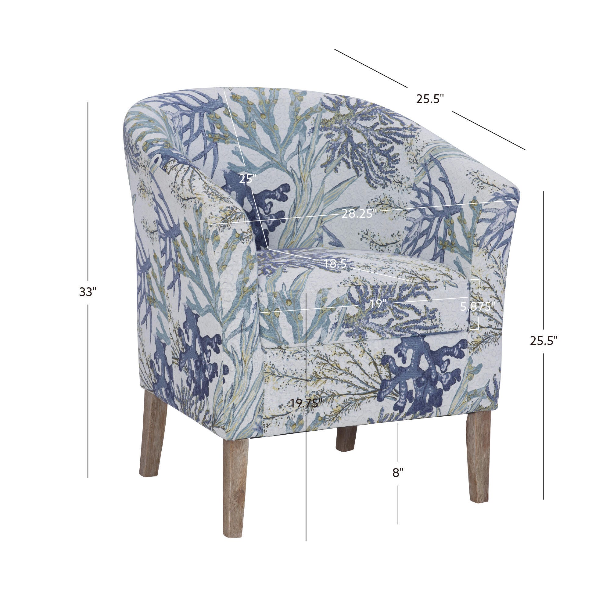 Linon Scotty Oceanside Club Accent Chair, , large