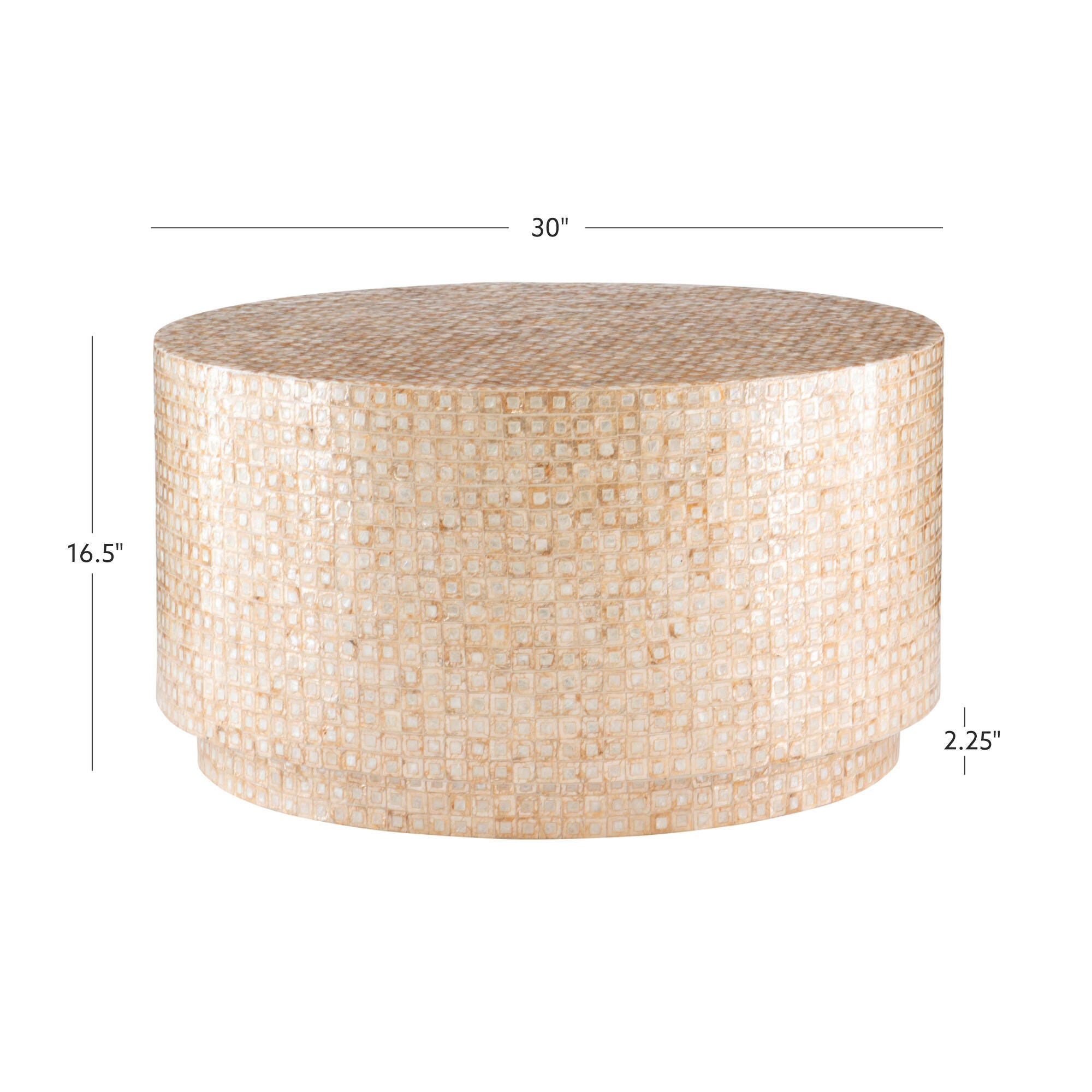 Linon Parton Capiz Mosaic Coffee Table, , large