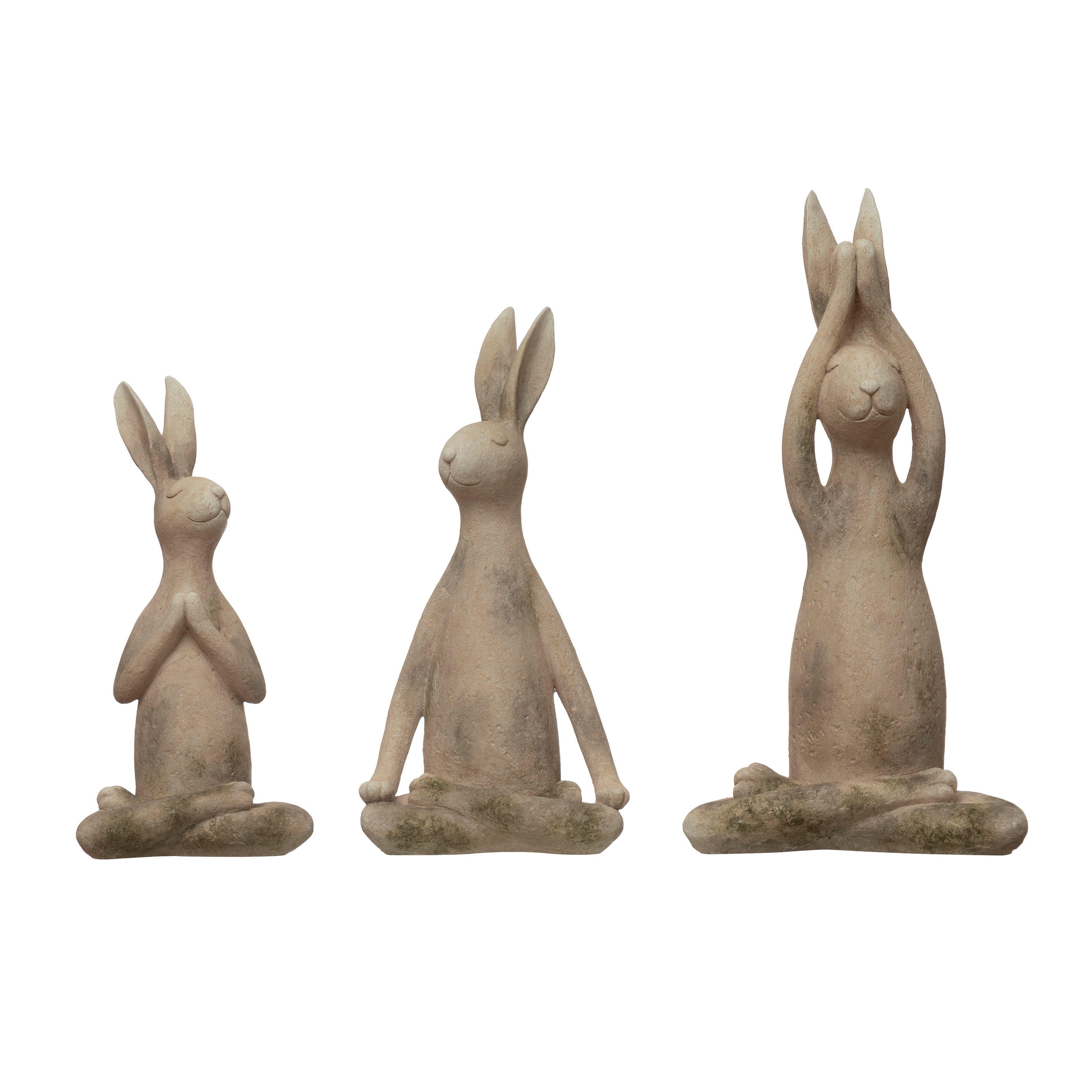 Storied Home Polyresin Yoga Rabbit Set of 3, , large