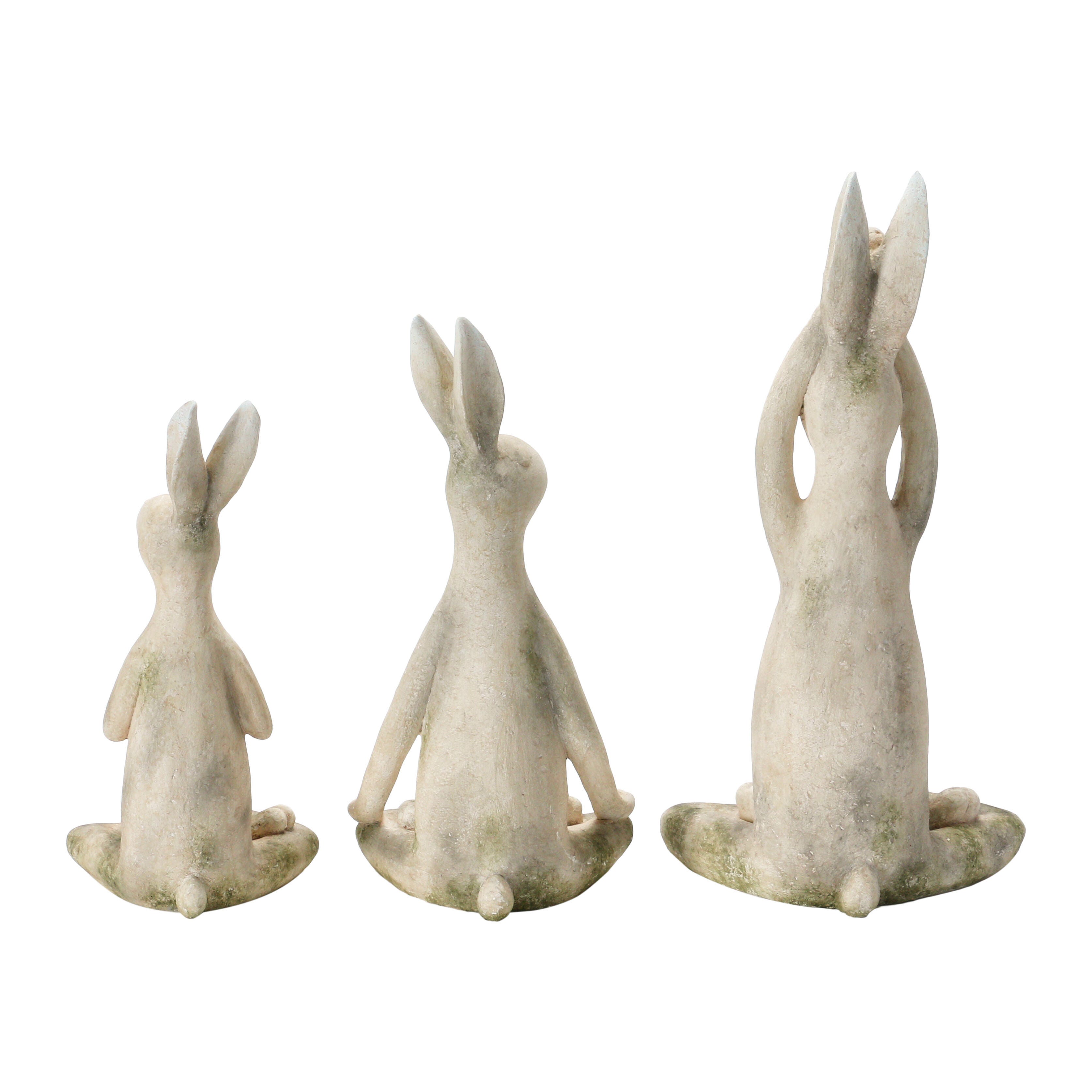 Storied Home Polyresin Yoga Rabbit Set of 3, , large