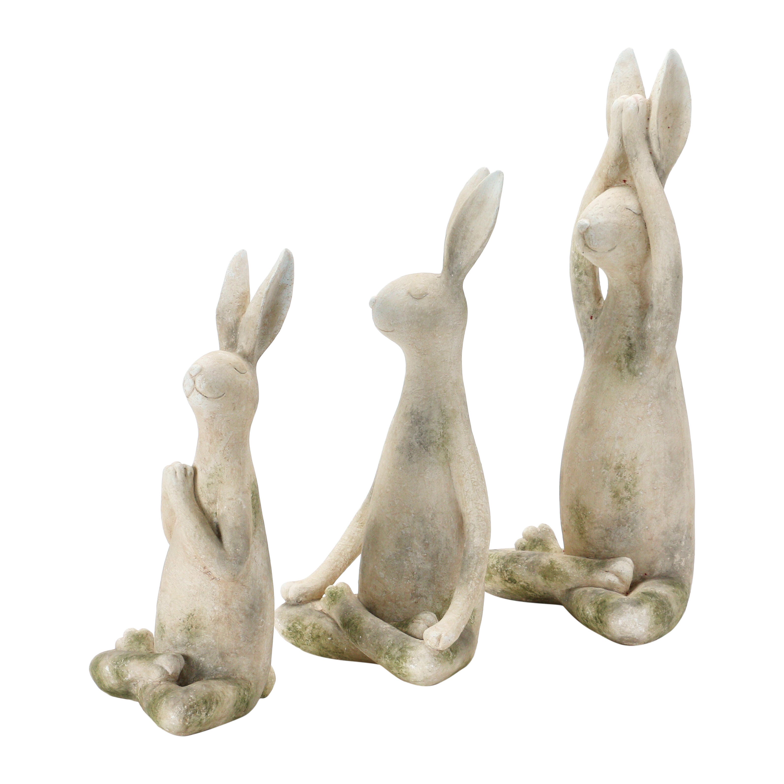 Storied Home Polyresin Yoga Rabbit Set of 3, , large